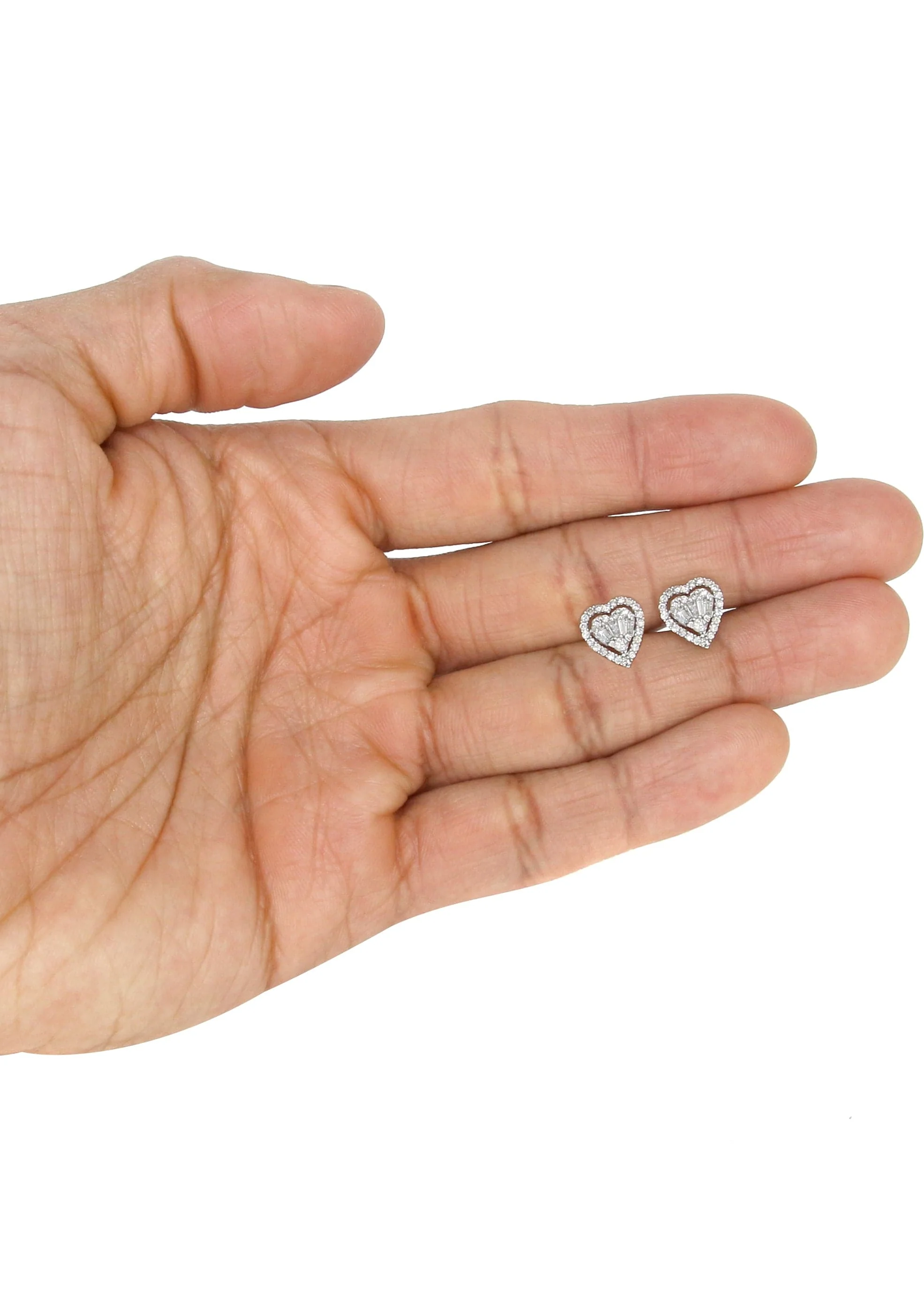 Mens Stud Diamond Earrings | 0.75 Carats 14K White Gold - Image 4