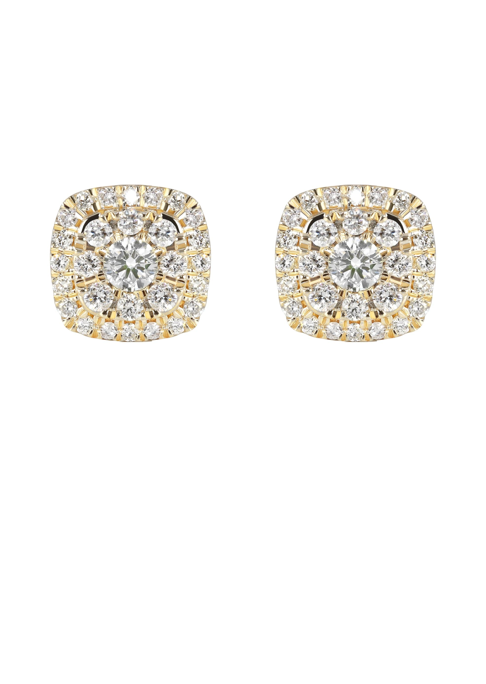 Mens Stud Diamond Earrings | 0.75 Carats 14K Yellow Gold
