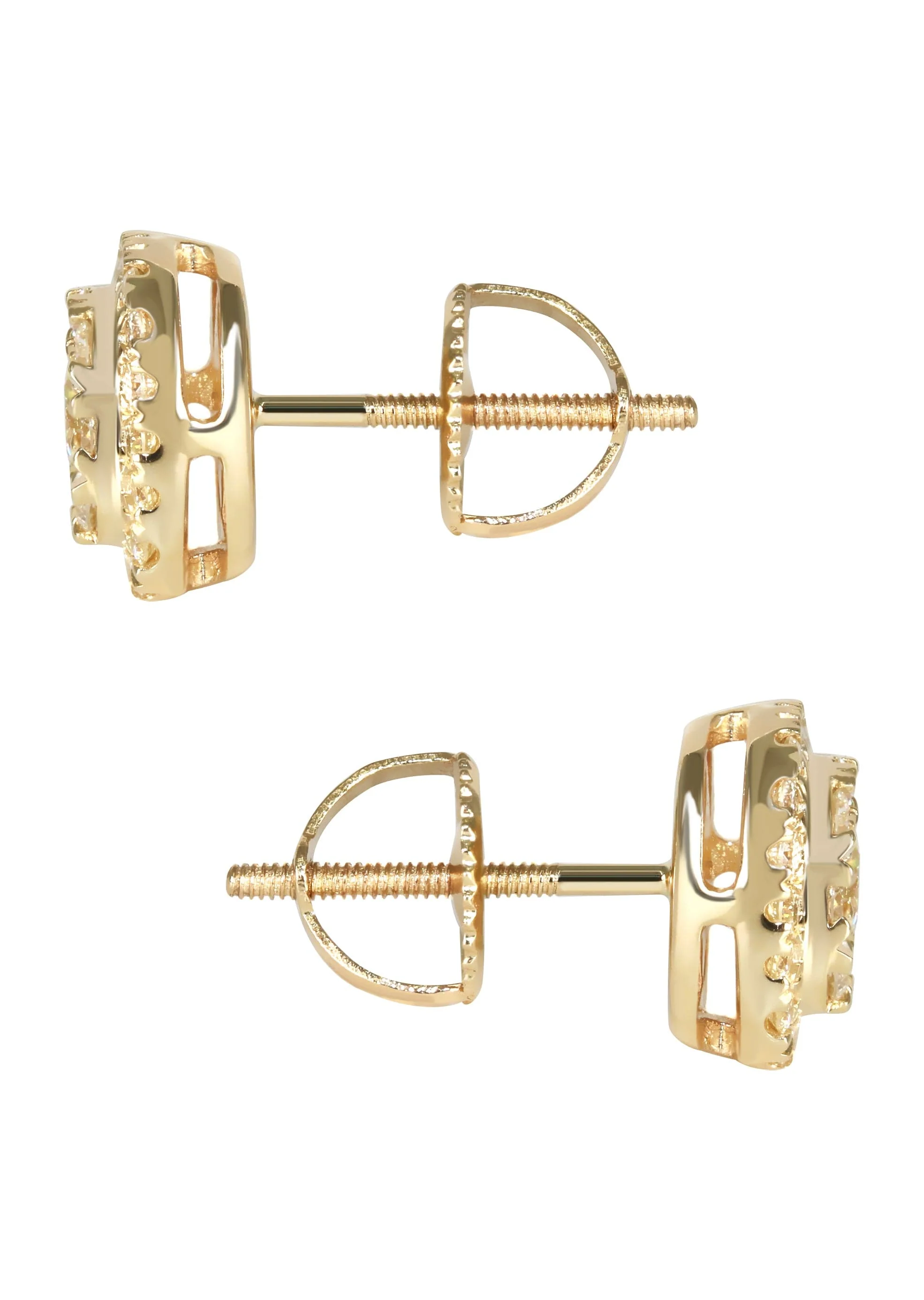 Mens Stud Diamond Earrings | 0.75 Carats 14K Yellow Gold - Image 3