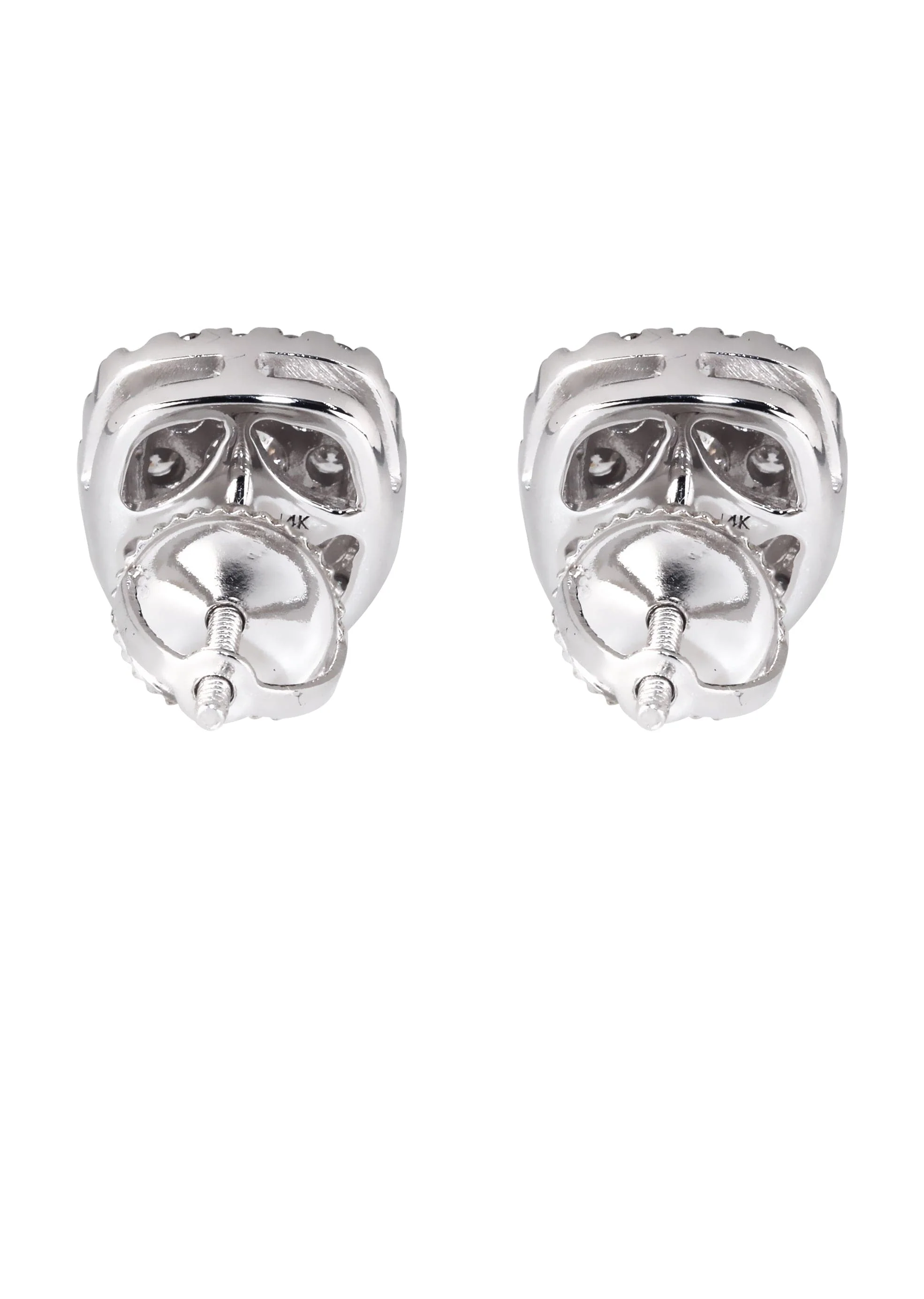 Mens Stud Diamond Earrings | 0.75 Carats 14K White Gold - Image 2