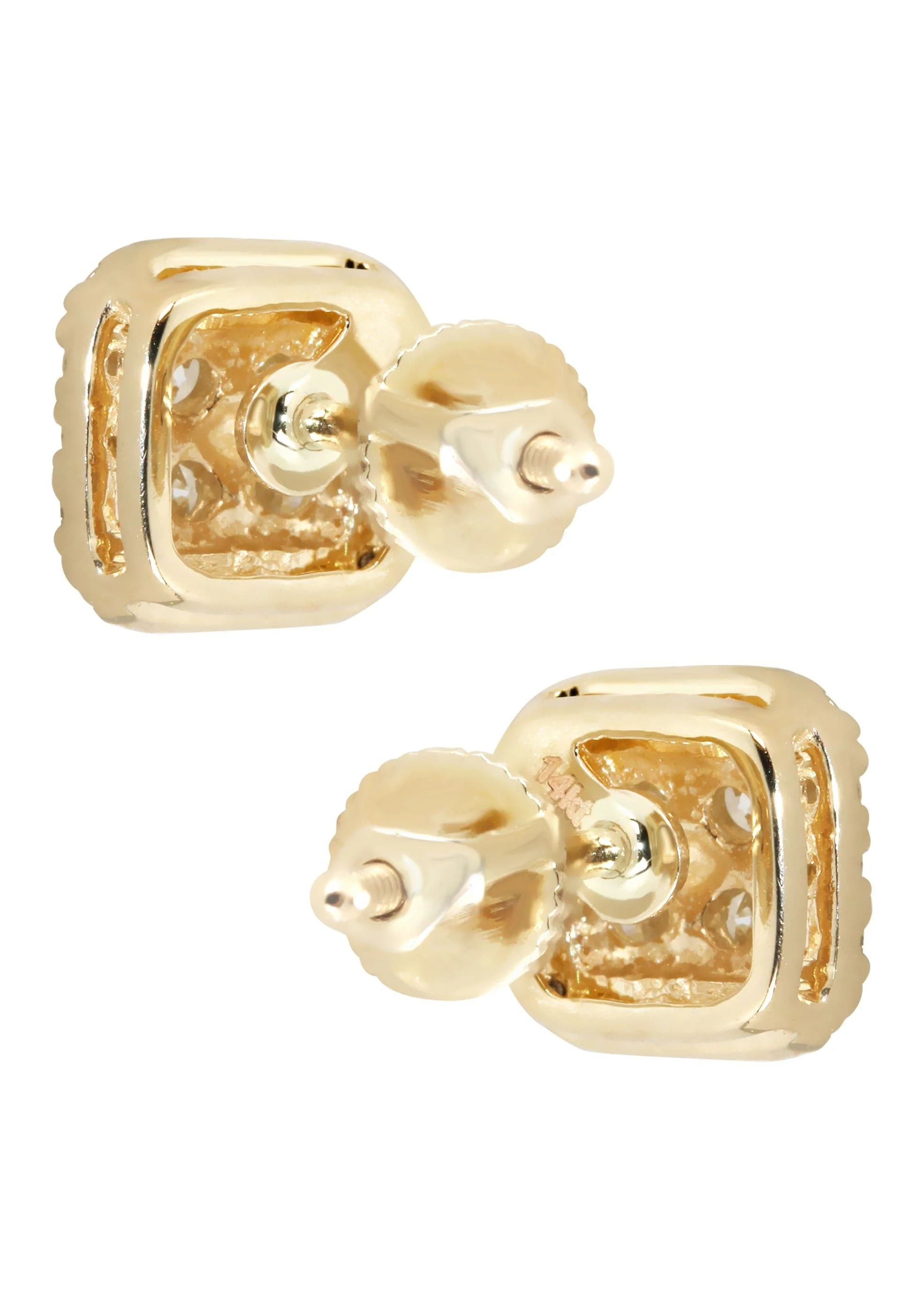 Mens Stud Diamond Earrings | 0.77 Carats 14K Yellow Gold - Image 2