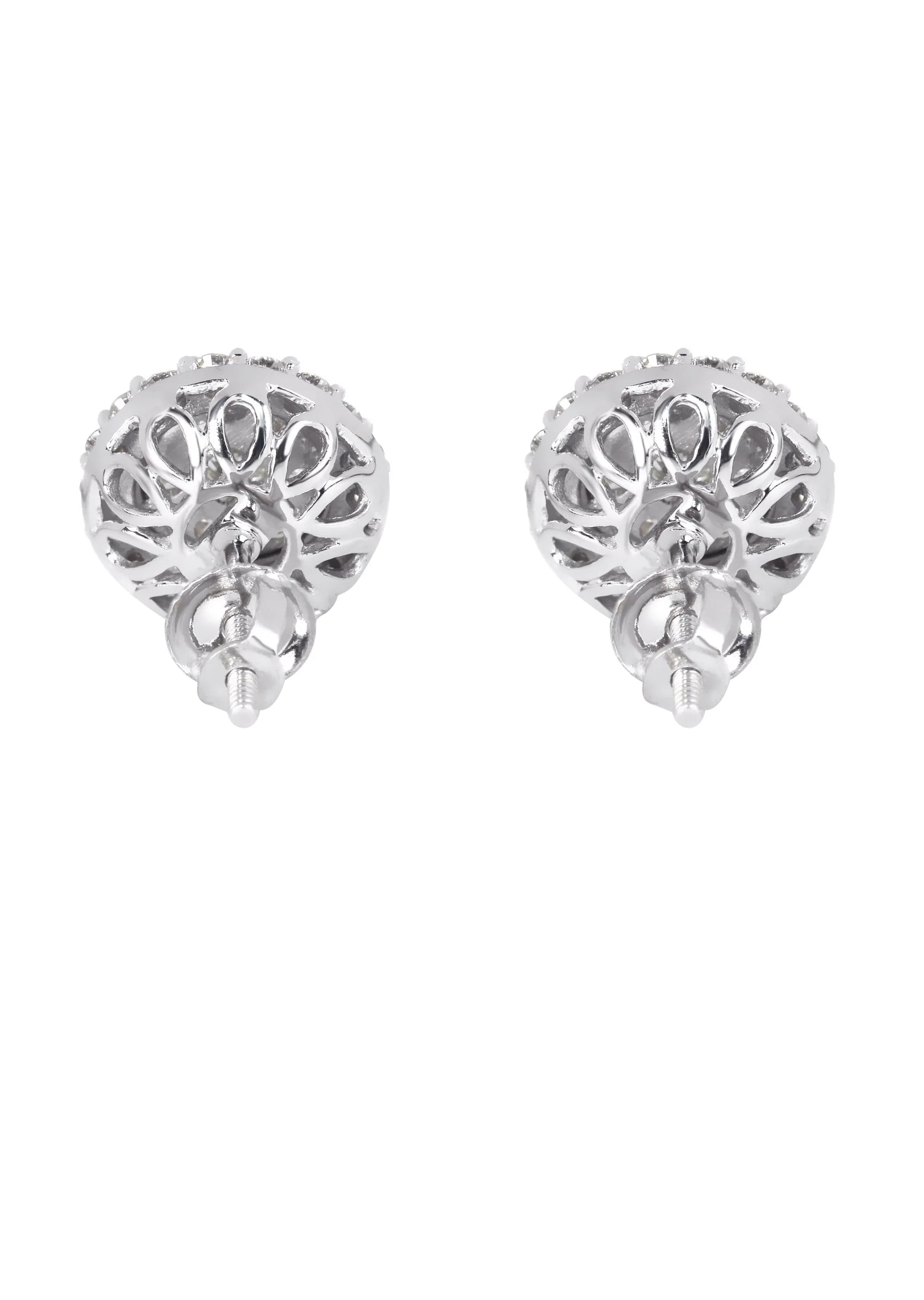 Mens Stud Diamond Earrings | 0.85 Carats 14K White Gold - Image 2