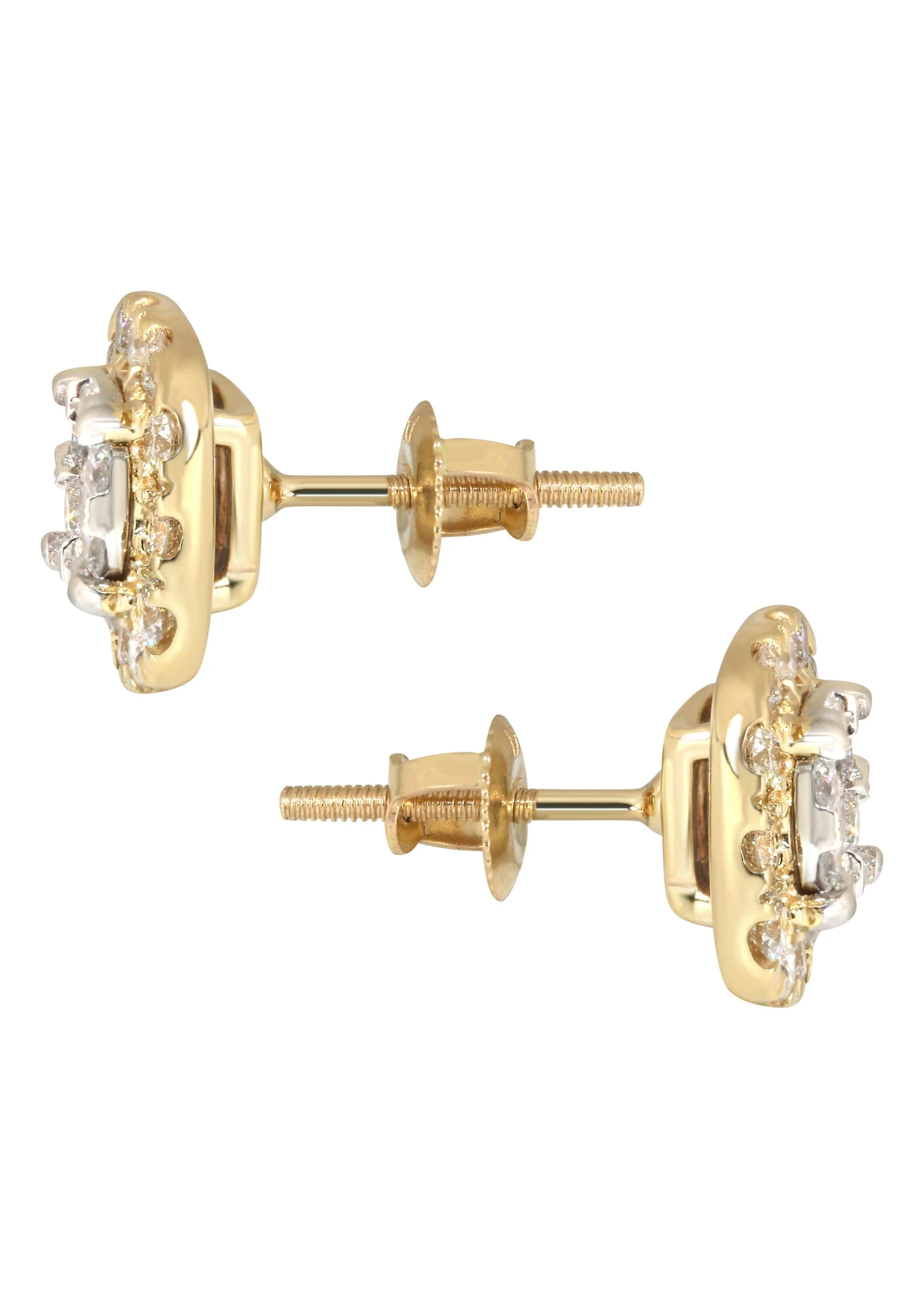 Mens Stud Diamond Earrings | 1.03 Carats 14K Yellow Gold - Image 3