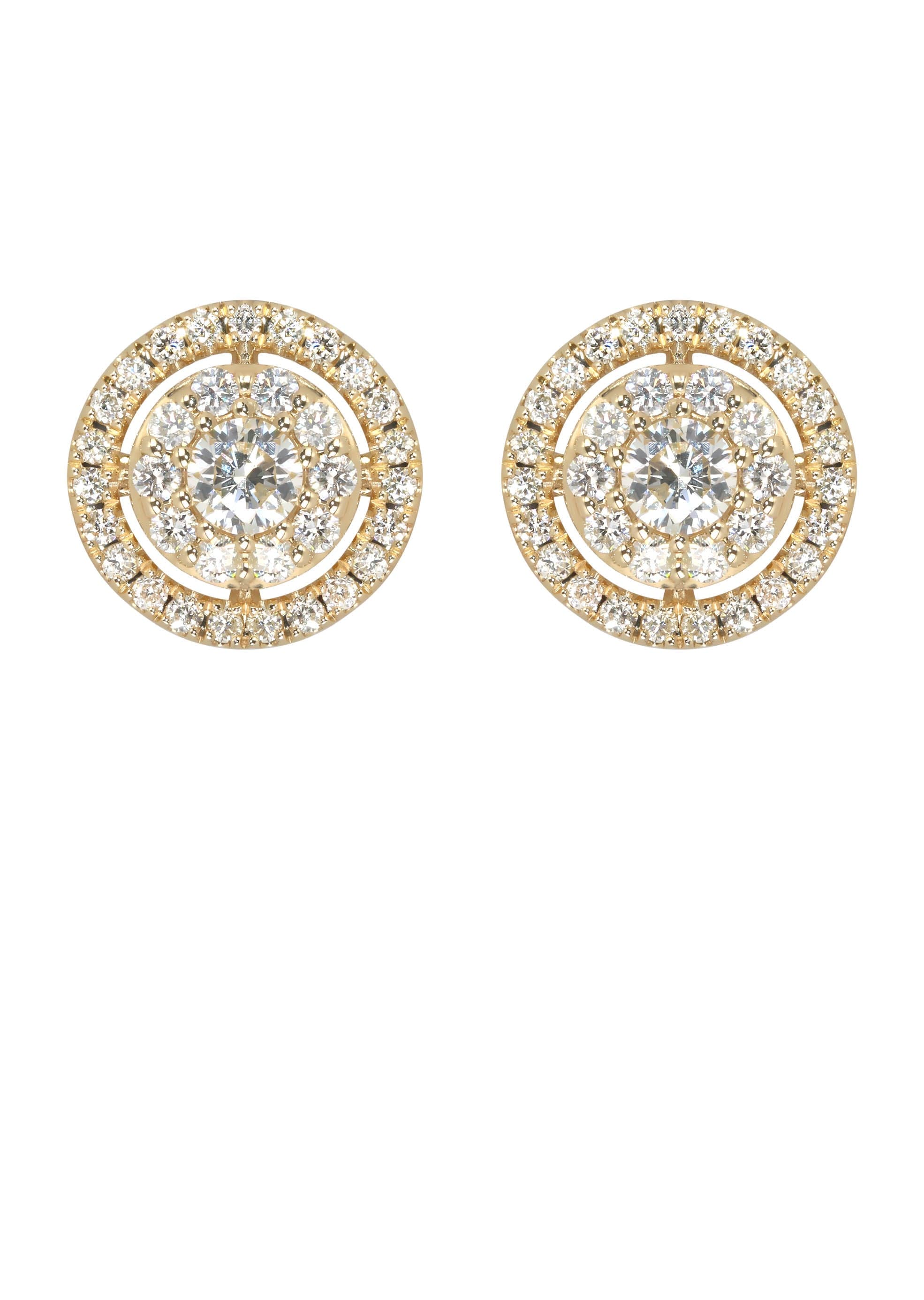 Mens Stud Diamond Earrings | 1.04 Carats 14K Yellow Gold