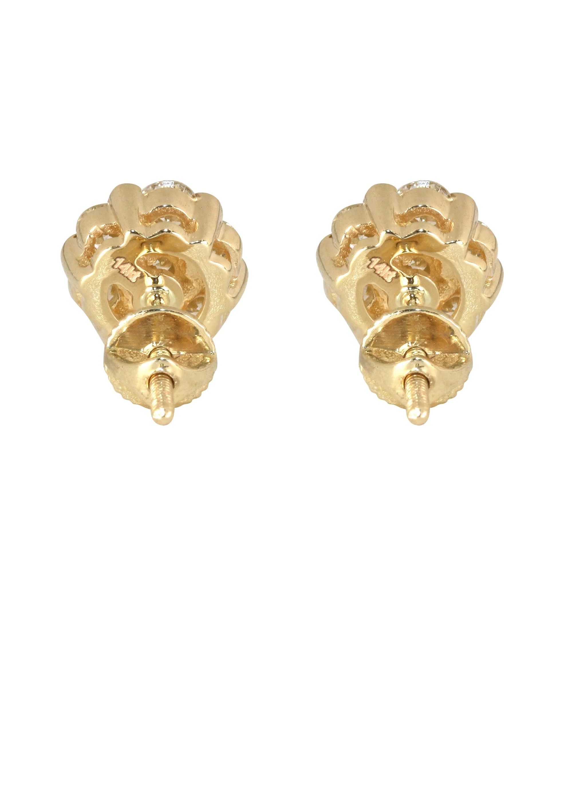 Mens Stud Diamond Earrings | 1.04 Carats 14K Yellow Gold - Image 2