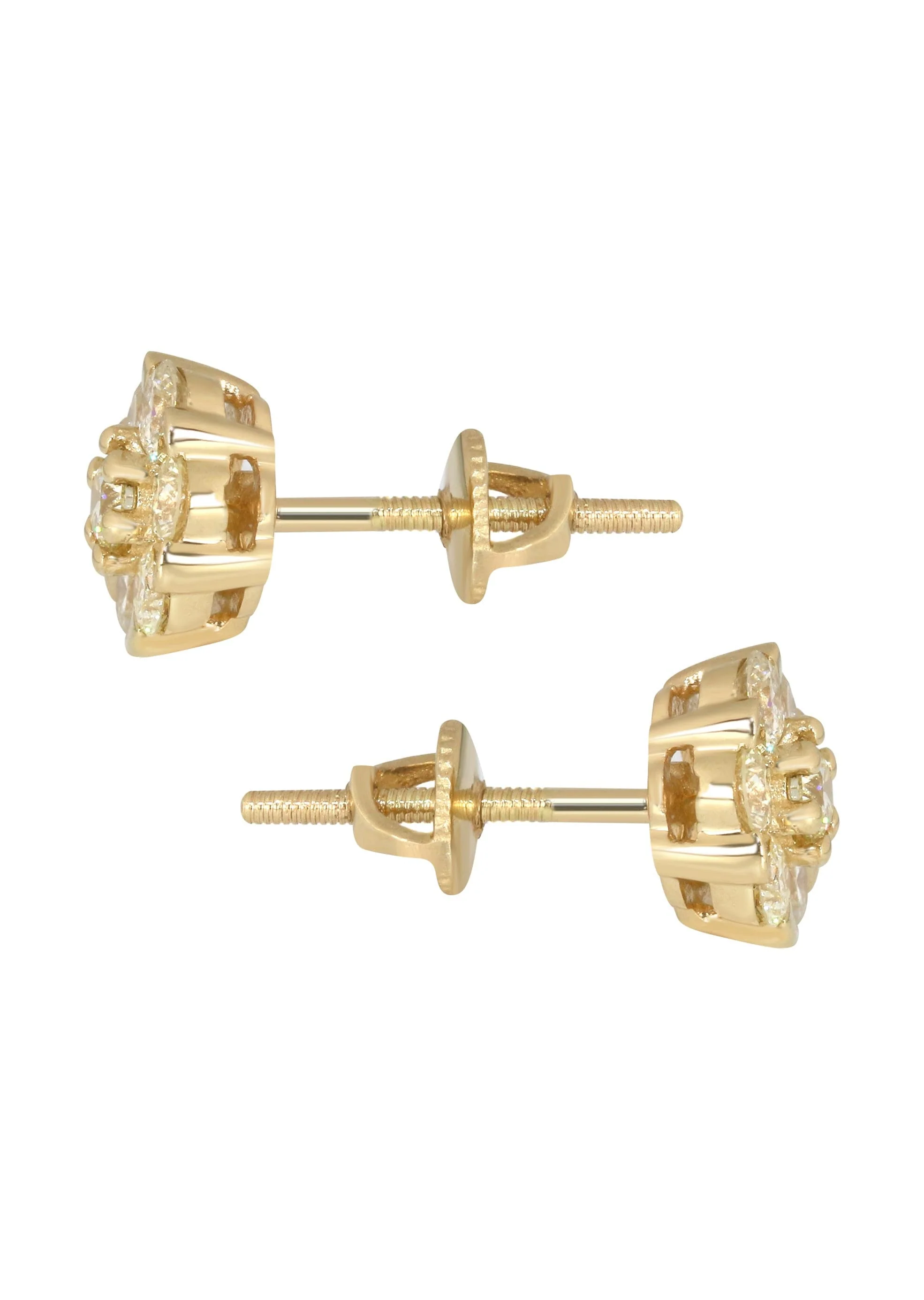 Mens Stud Diamond Earrings | 1.04 Carats 14K Yellow Gold - Image 3