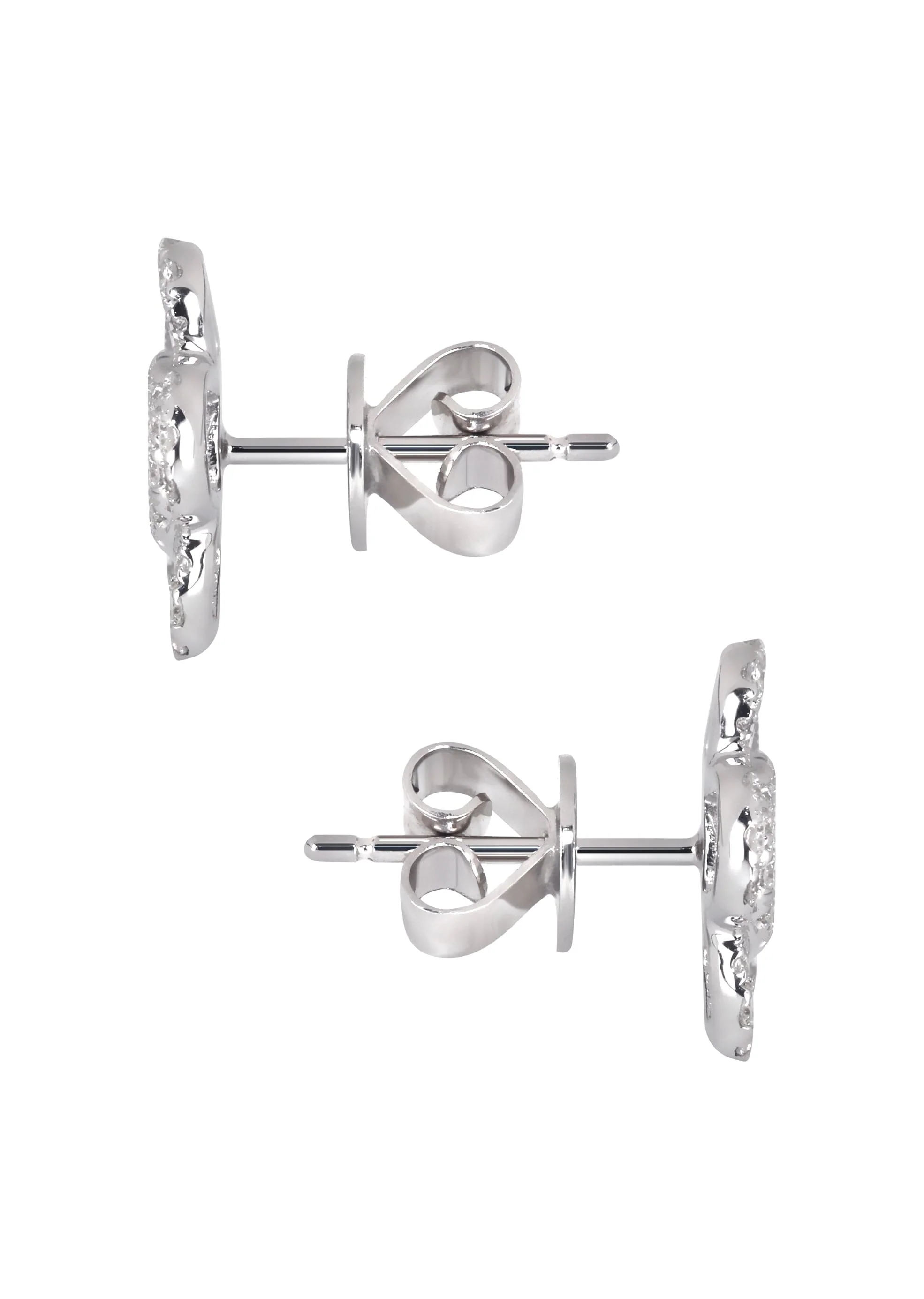 Mens Stud Diamond Earrings | 1.05 Carats 14K White Gold - Image 3