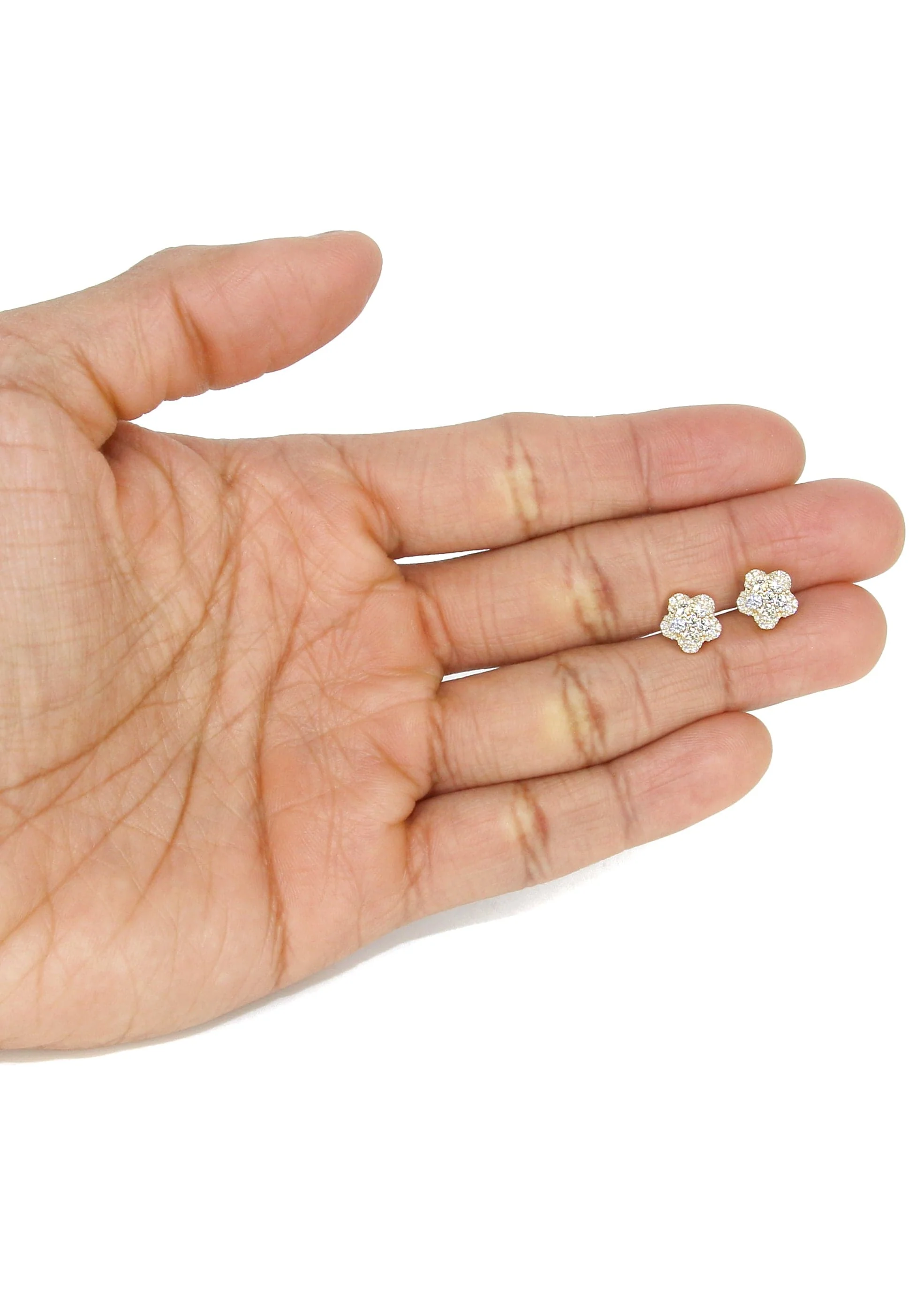 Mens Stud Diamond Earrings | 1.07 Carats 14K Yellow Gold - Image 4