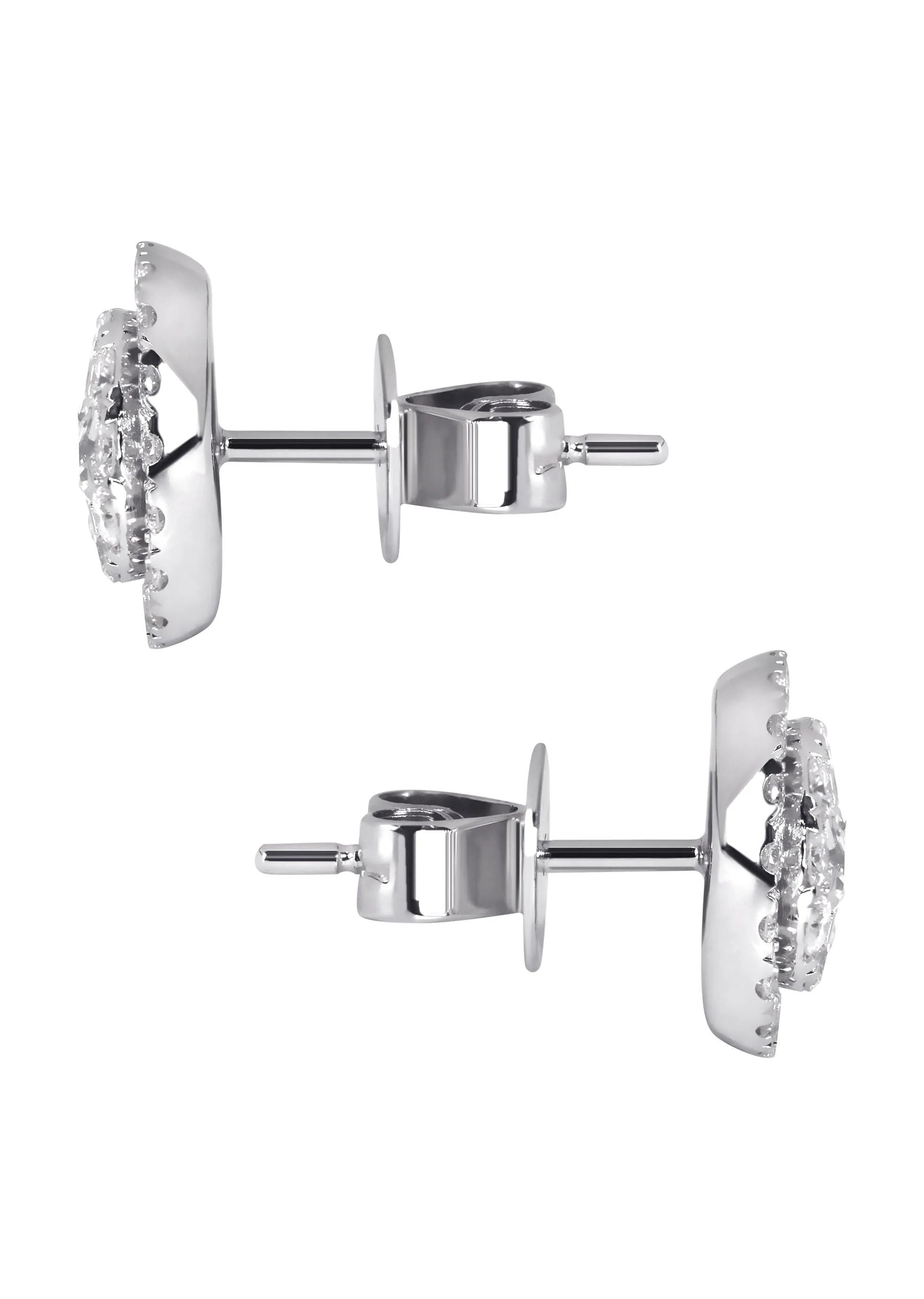 Mens Stud Diamond Earrings | 1.1 Carats 14K White Gold - Image 3
