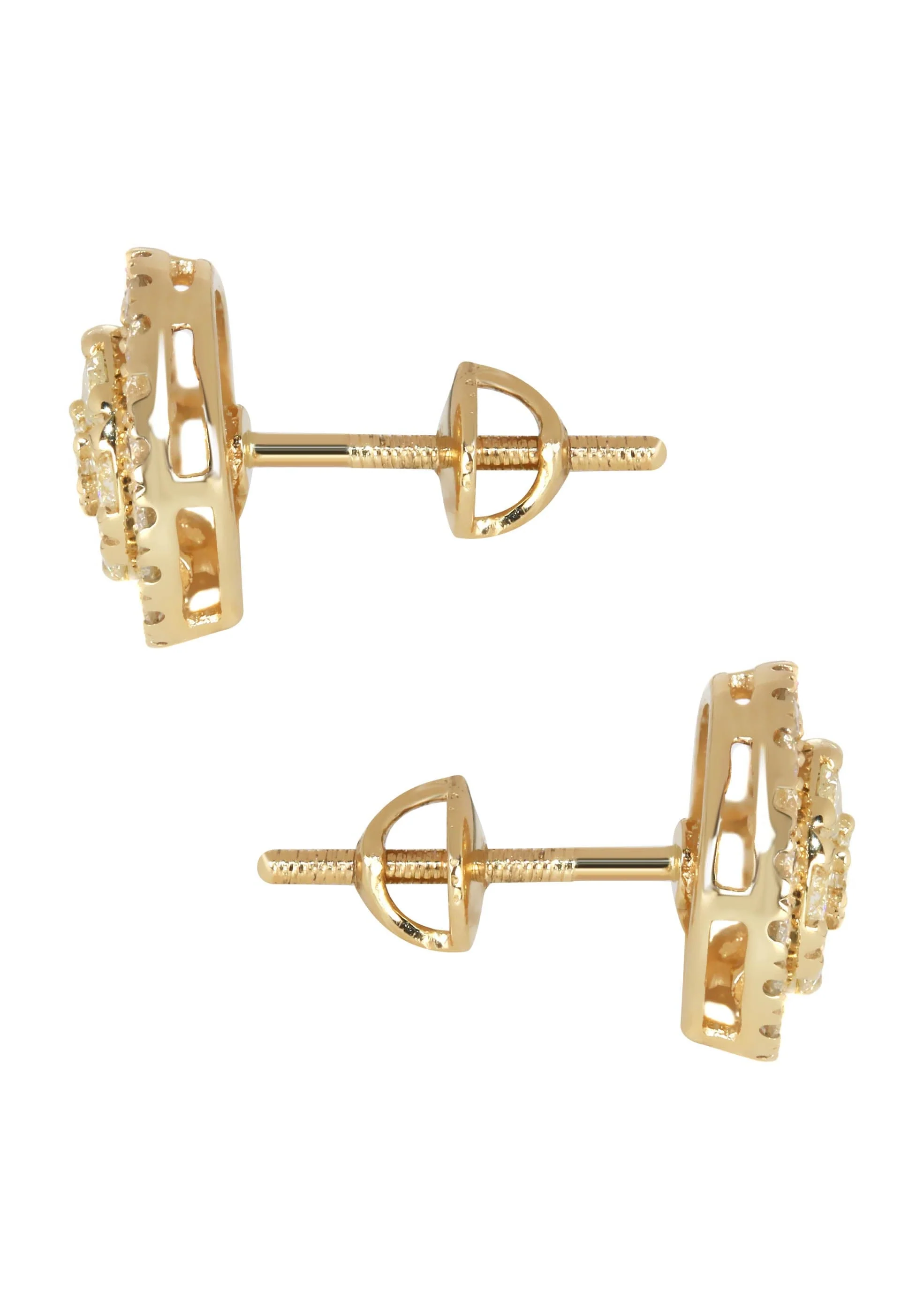 Mens Stud Diamond Earrings | 1.17 Carats 14K Yellow Gold - Image 3