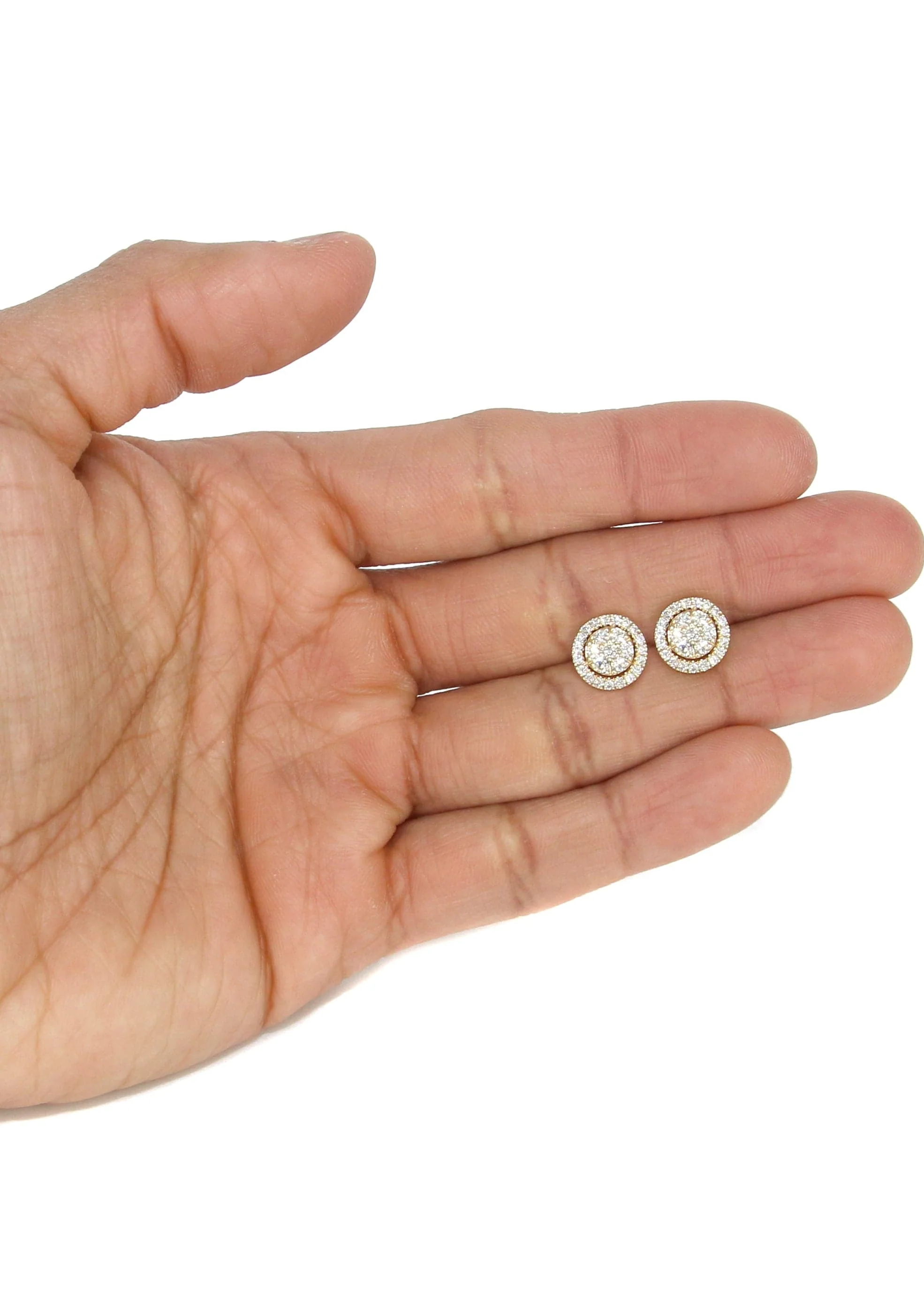 Mens Stud Diamond Earrings | 1.17 Carats 14K Yellow Gold - Image 4