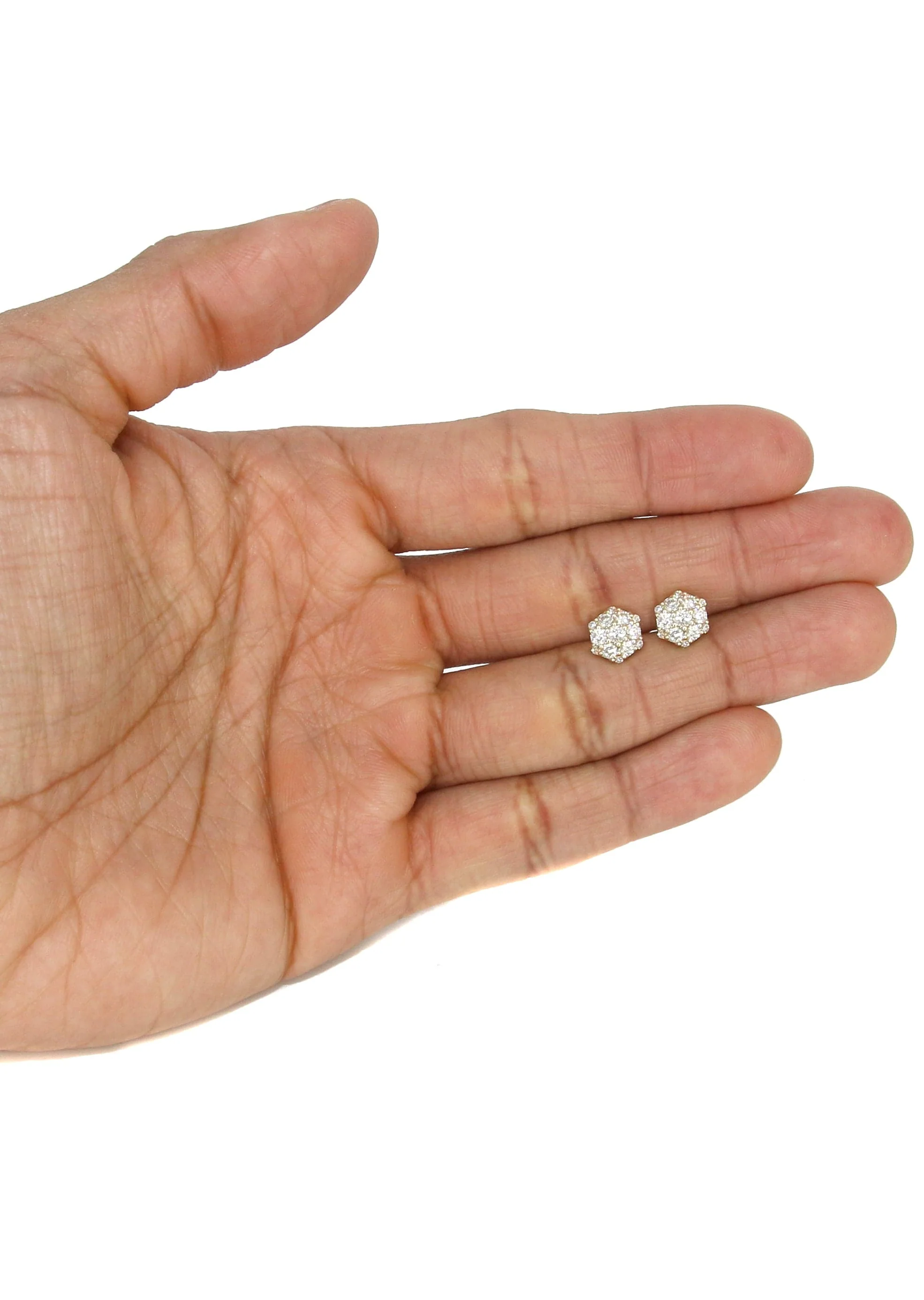 Mens Stud Diamond Earrings | 1.21 Carats 14K Yellow Gold - Image 4