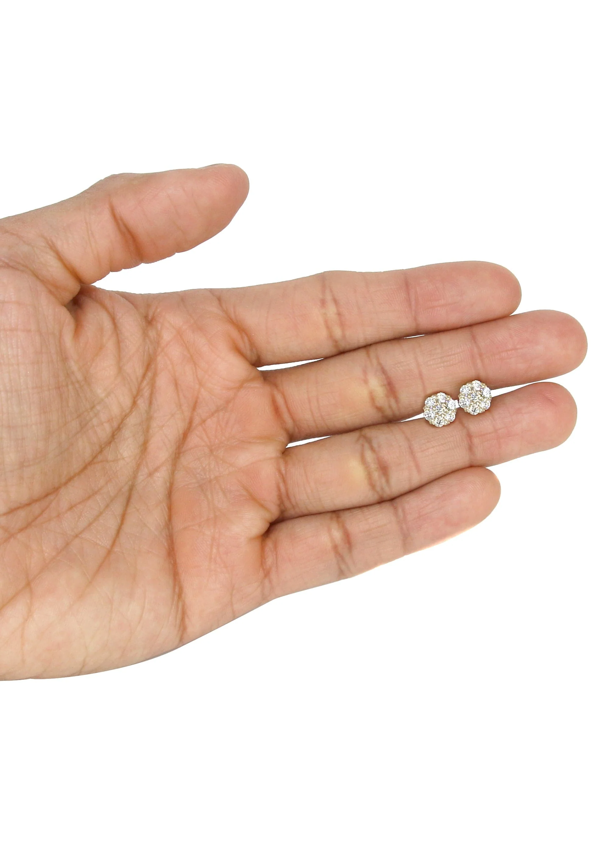 Mens Stud Diamond Earrings | 1.25 Carats 14K Yellow Gold - Image 4