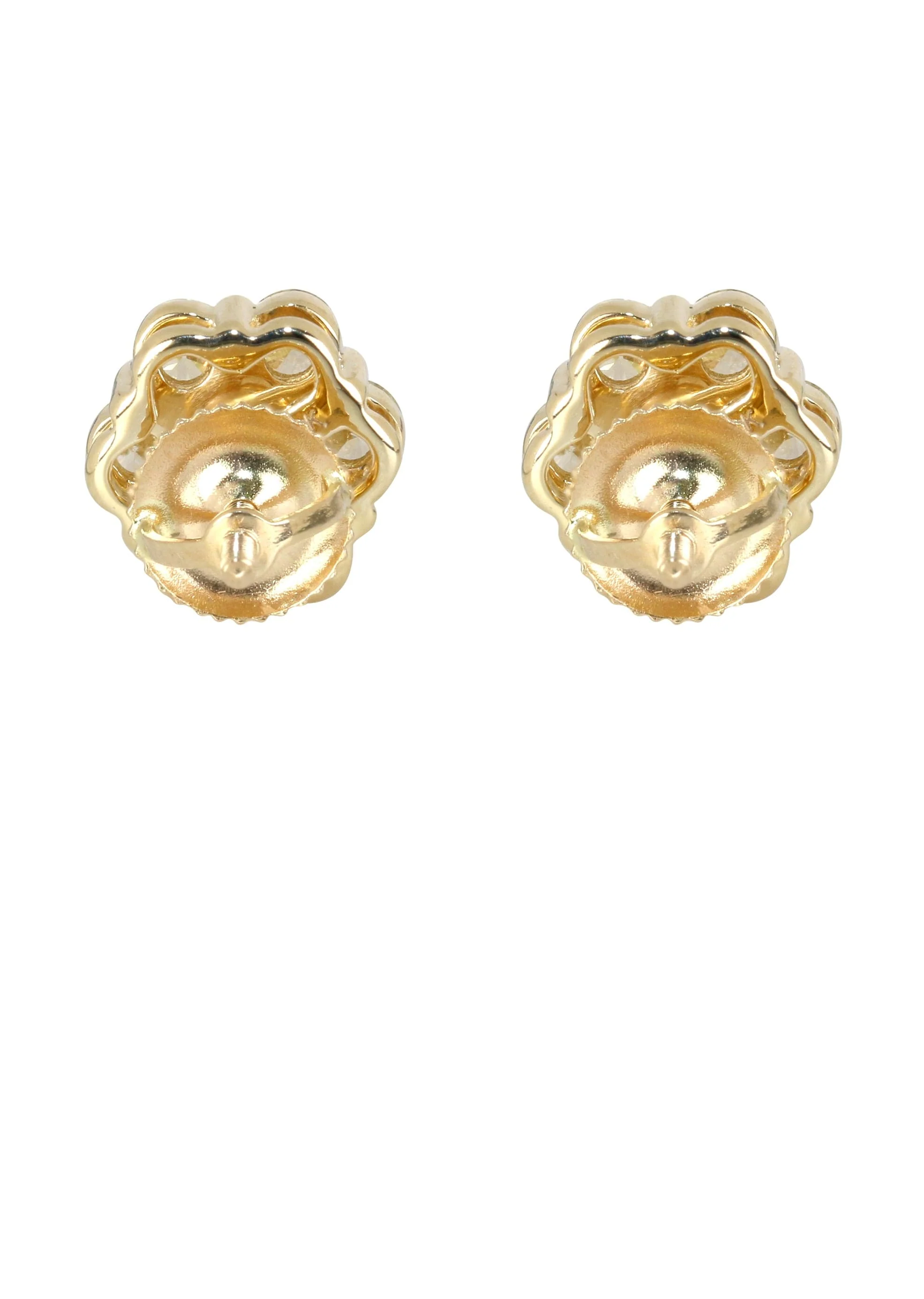 Mens Stud Diamond Earrings | 1.7 Carats 14K Yellow Gold - Image 2