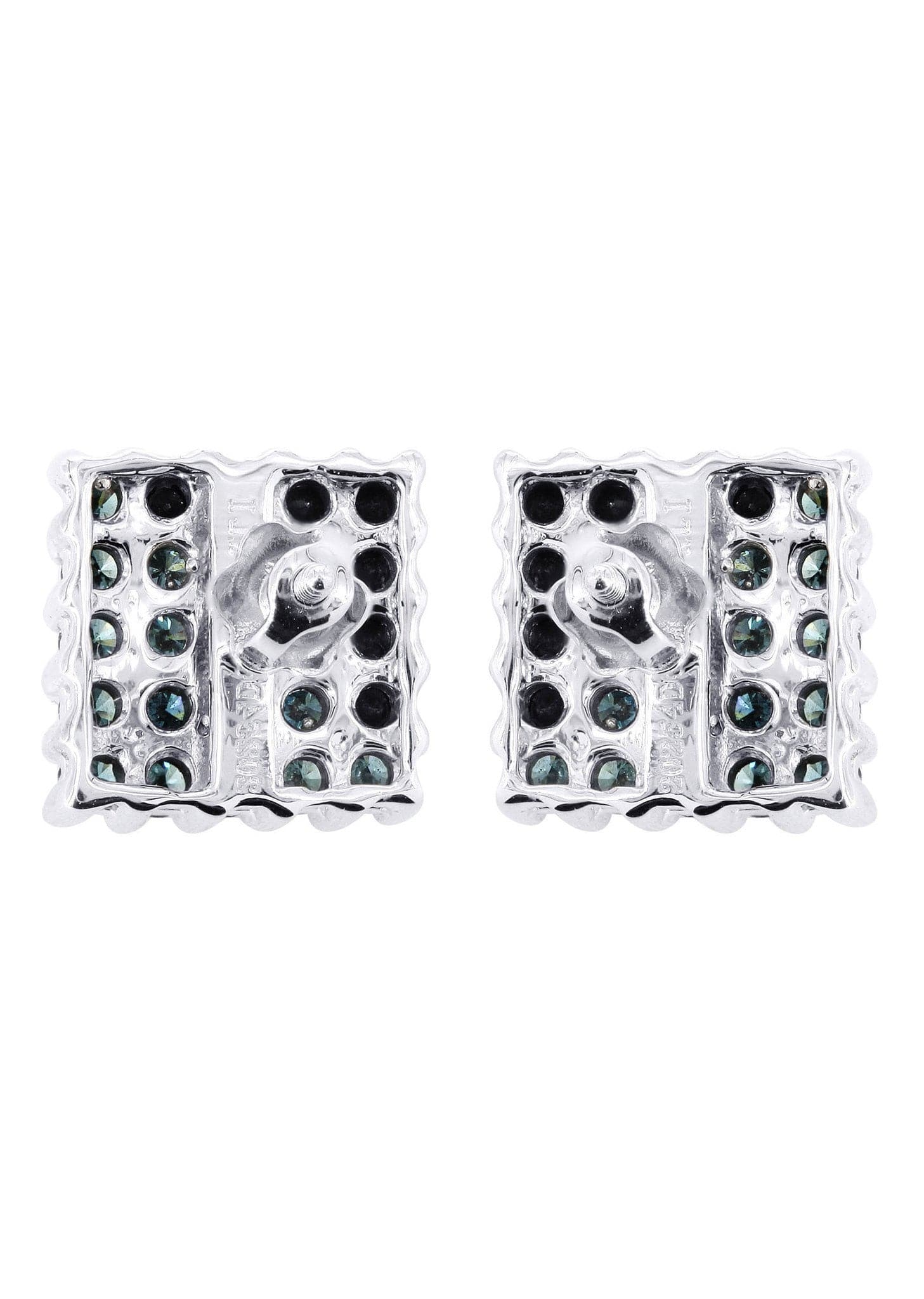 Diamond Earrings For Men | 1.86 Carats 14K White Gold - Image 3