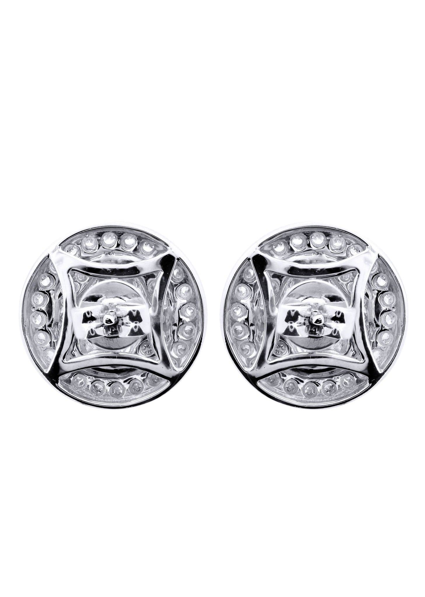 Diamond Earrings For Men |  14K White Gold  | 0.75 Carats - Image 3