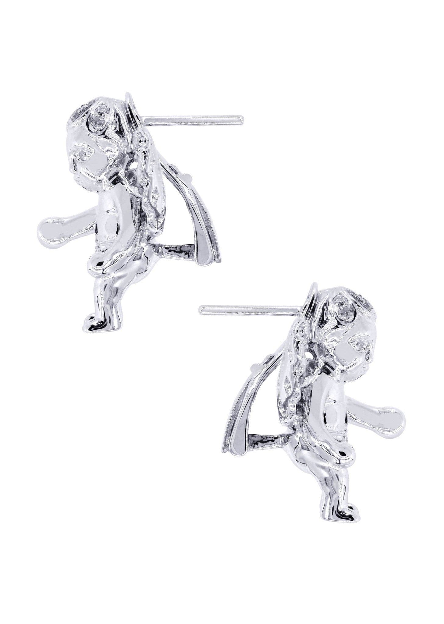 Diamond Earrings For Men | 14K White Gold | 0.81 Carats - Image 2