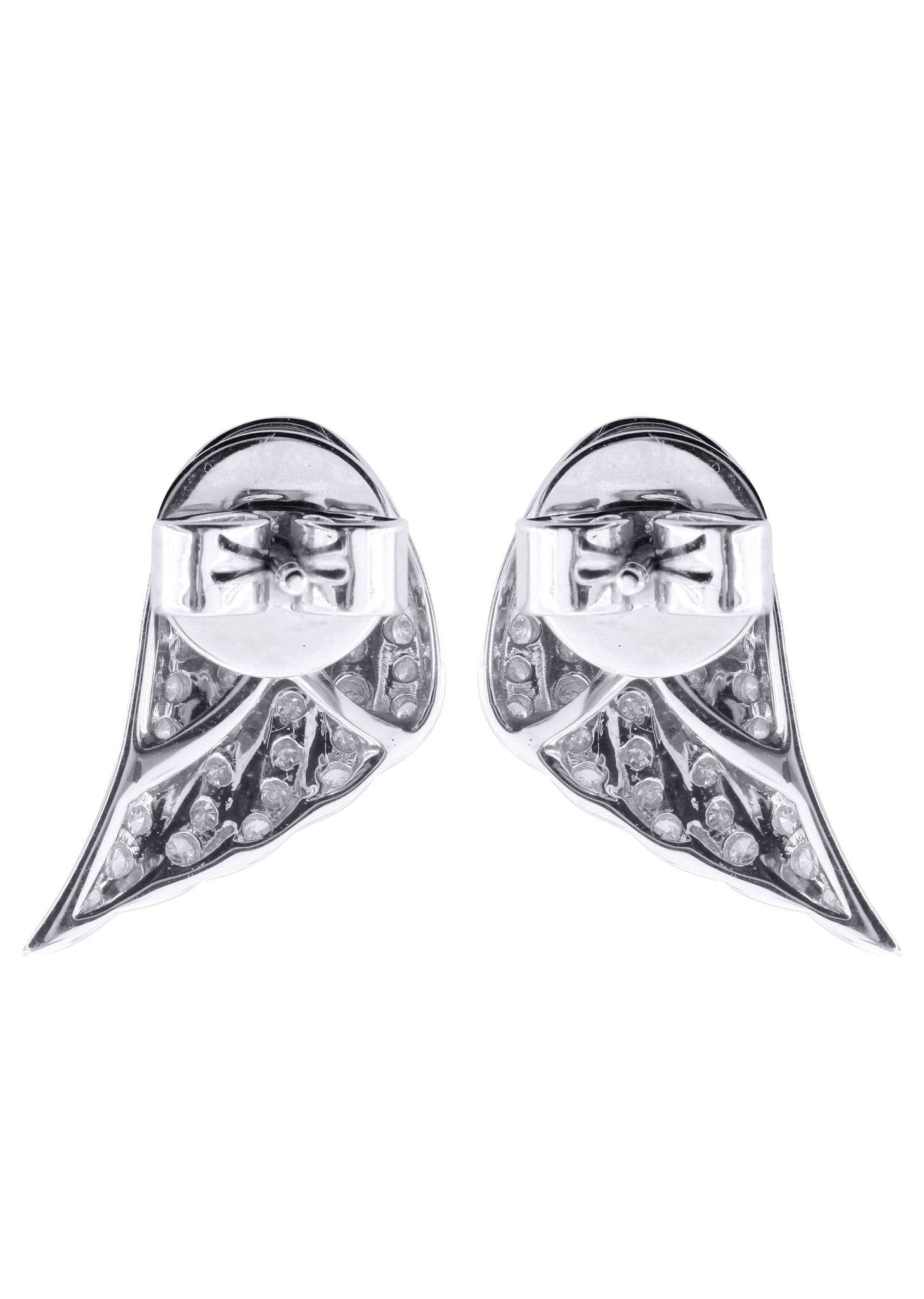 Angel Diamond Earrings For Men | 14K White Gold | 0.89 Carats - Image 3