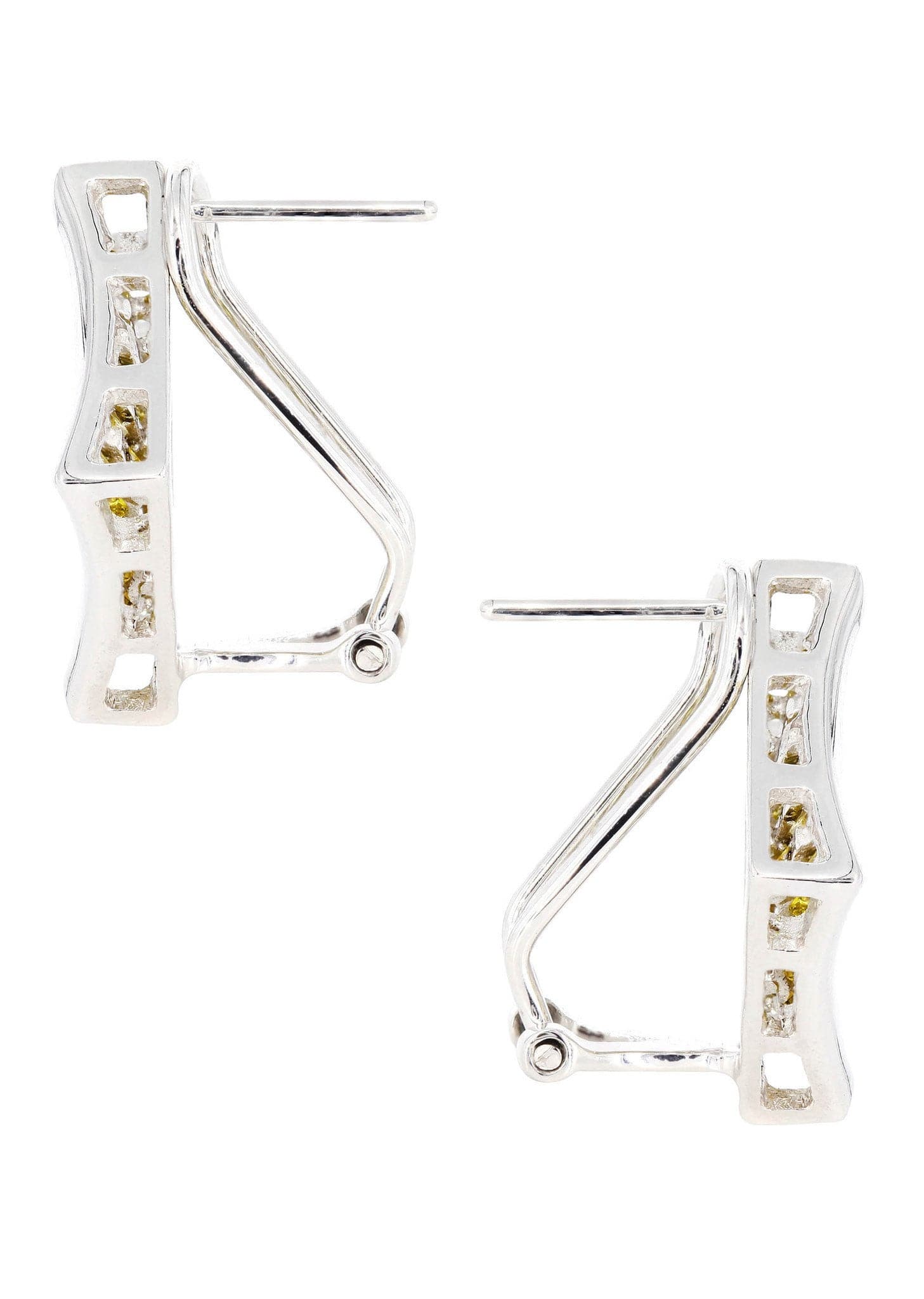 Diamond Earrings For Men | 2.39 Carats 14K White Gold - Image 2