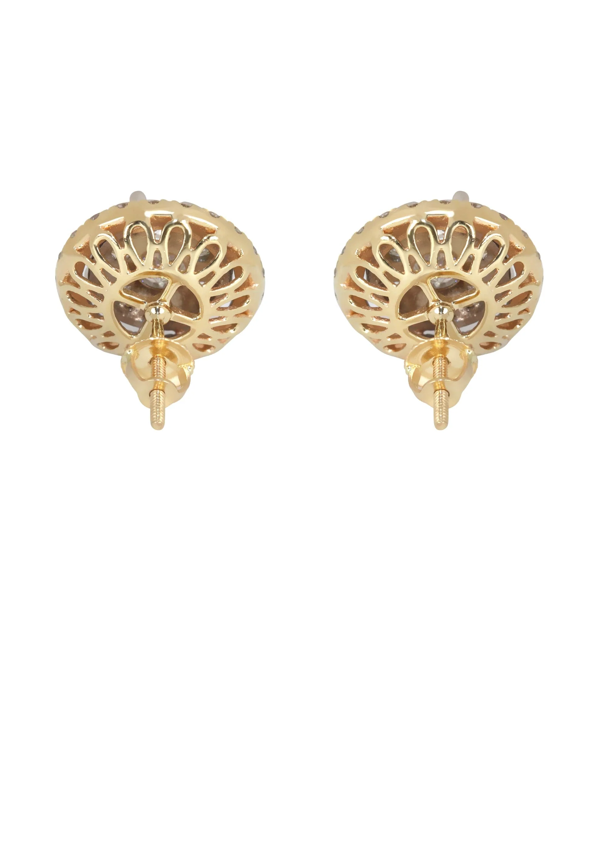 Mens Stud Diamond Earrings | 2.55 Carats 14K Yellow Gold - Image 2