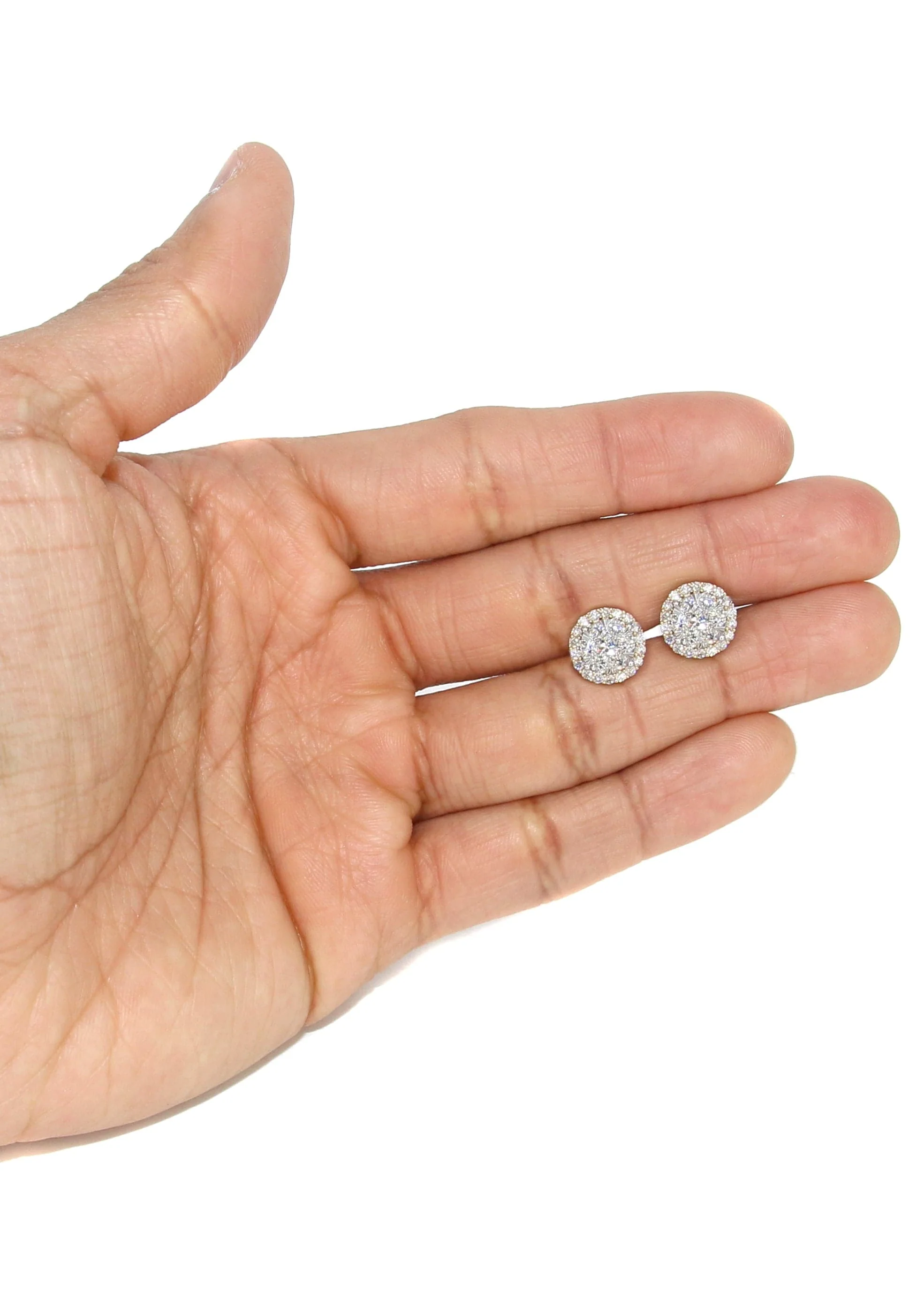 Mens Stud Diamond Earrings | 2.55 Carats 14K Yellow Gold - Image 4