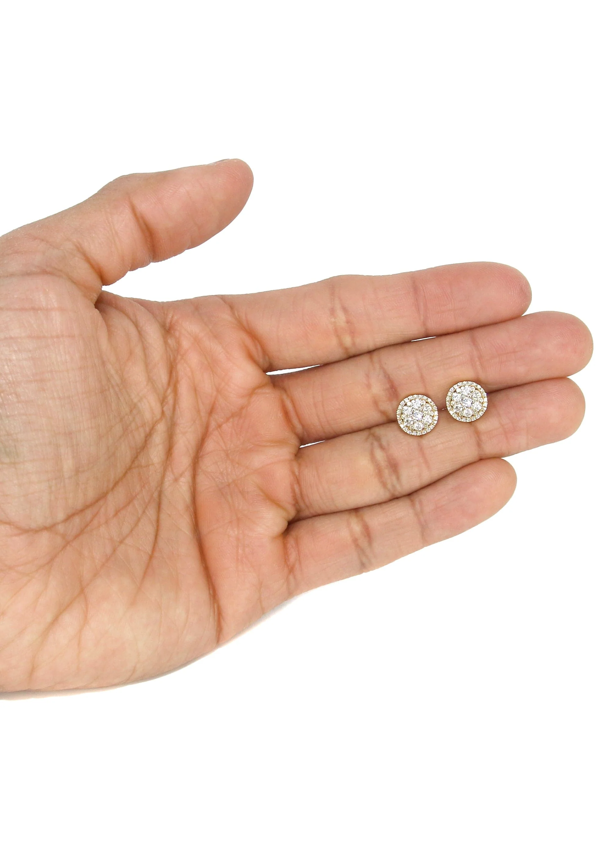Mens Stud Diamond Earrings | 1.09 Carats 14K Yellow Gold - Image 4