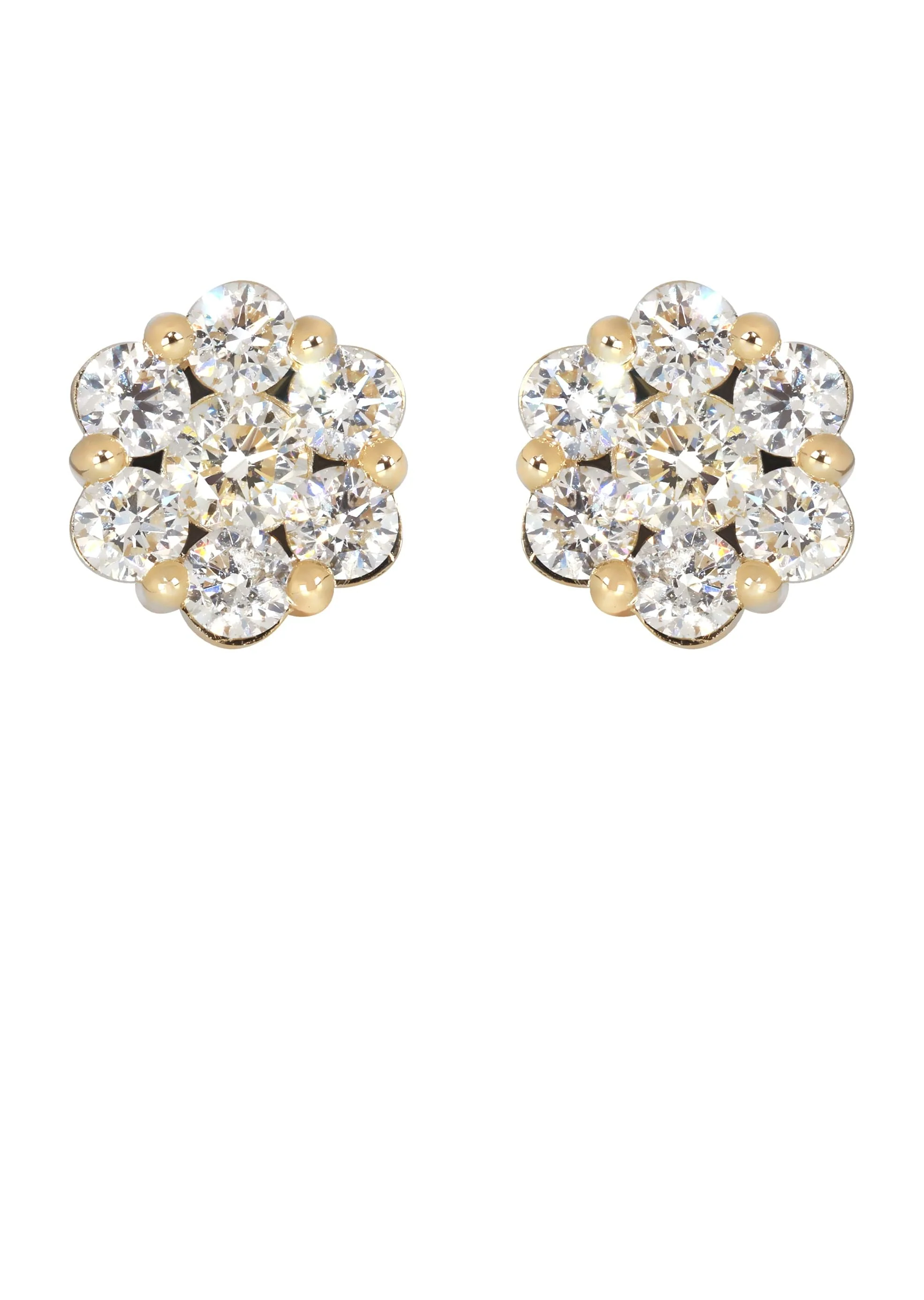 Mens Stud Diamond Earrings | 3.45 Carats 14K Yellow Gold