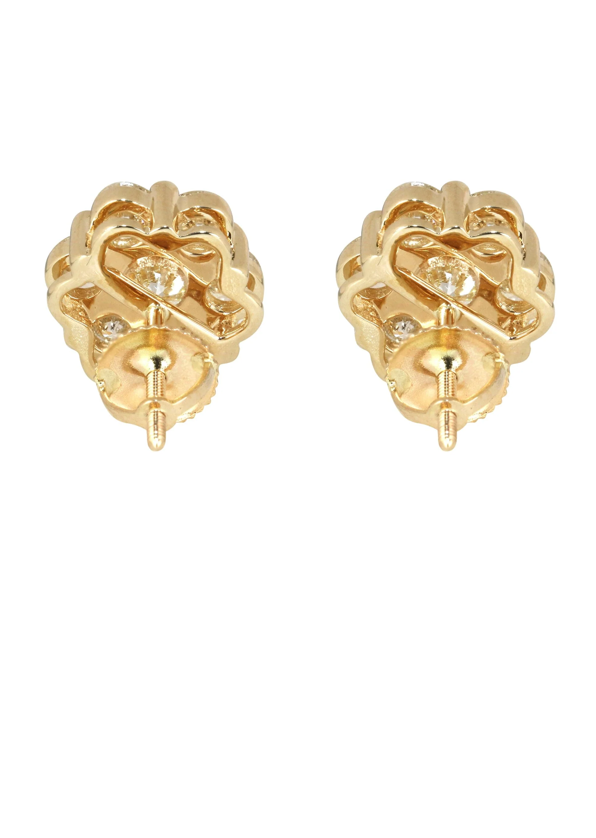 Mens Stud Diamond Earrings | 3.45 Carats 14K Yellow Gold - Image 2