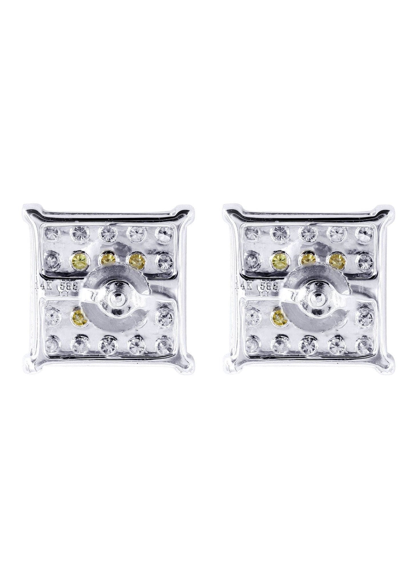 Diamond Earrings For Men | 0.65 Carats 14K White Gold - Image 3