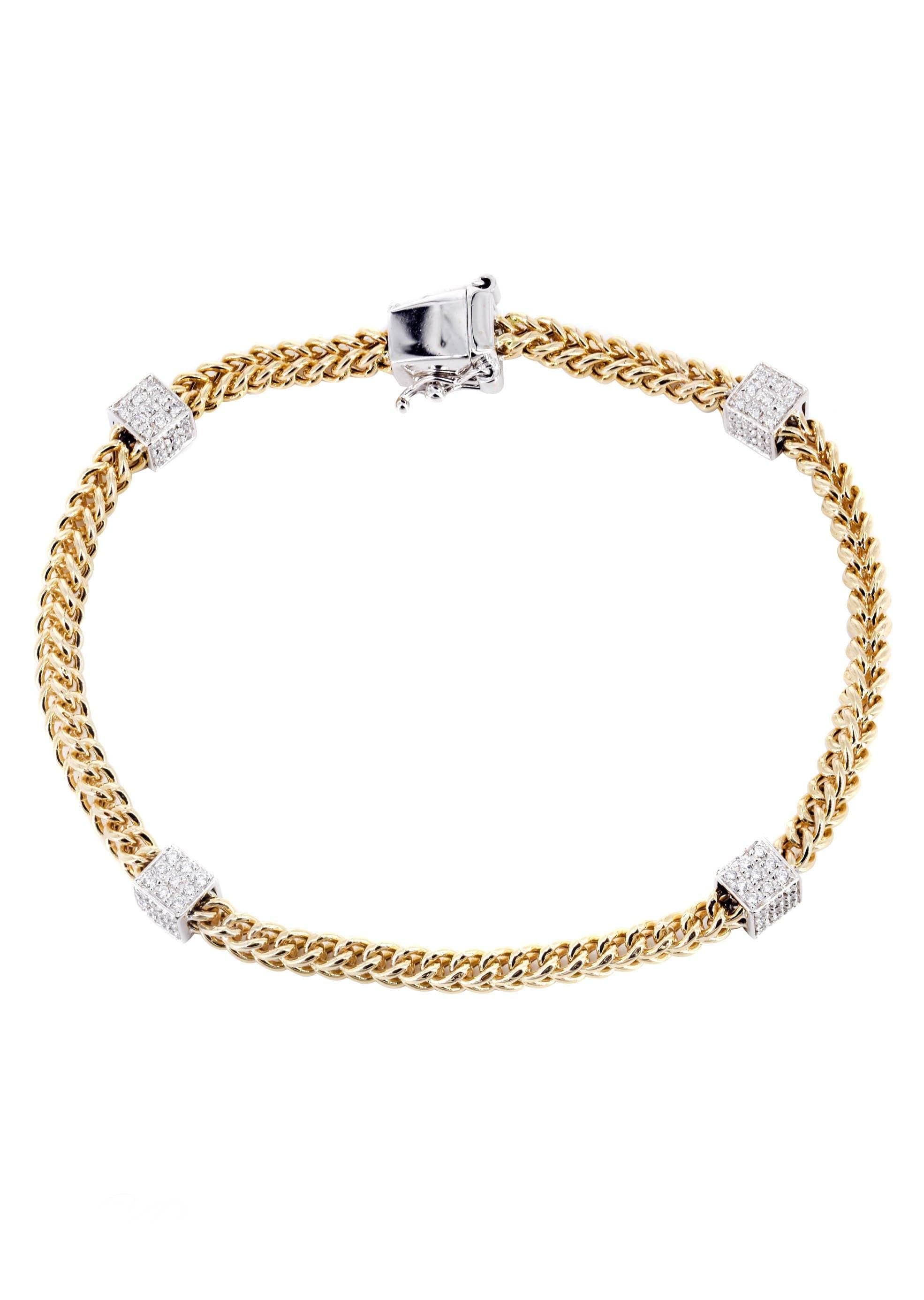 14K Diamond Franco Bracelet | 2.50 Carats | 6 mm Width