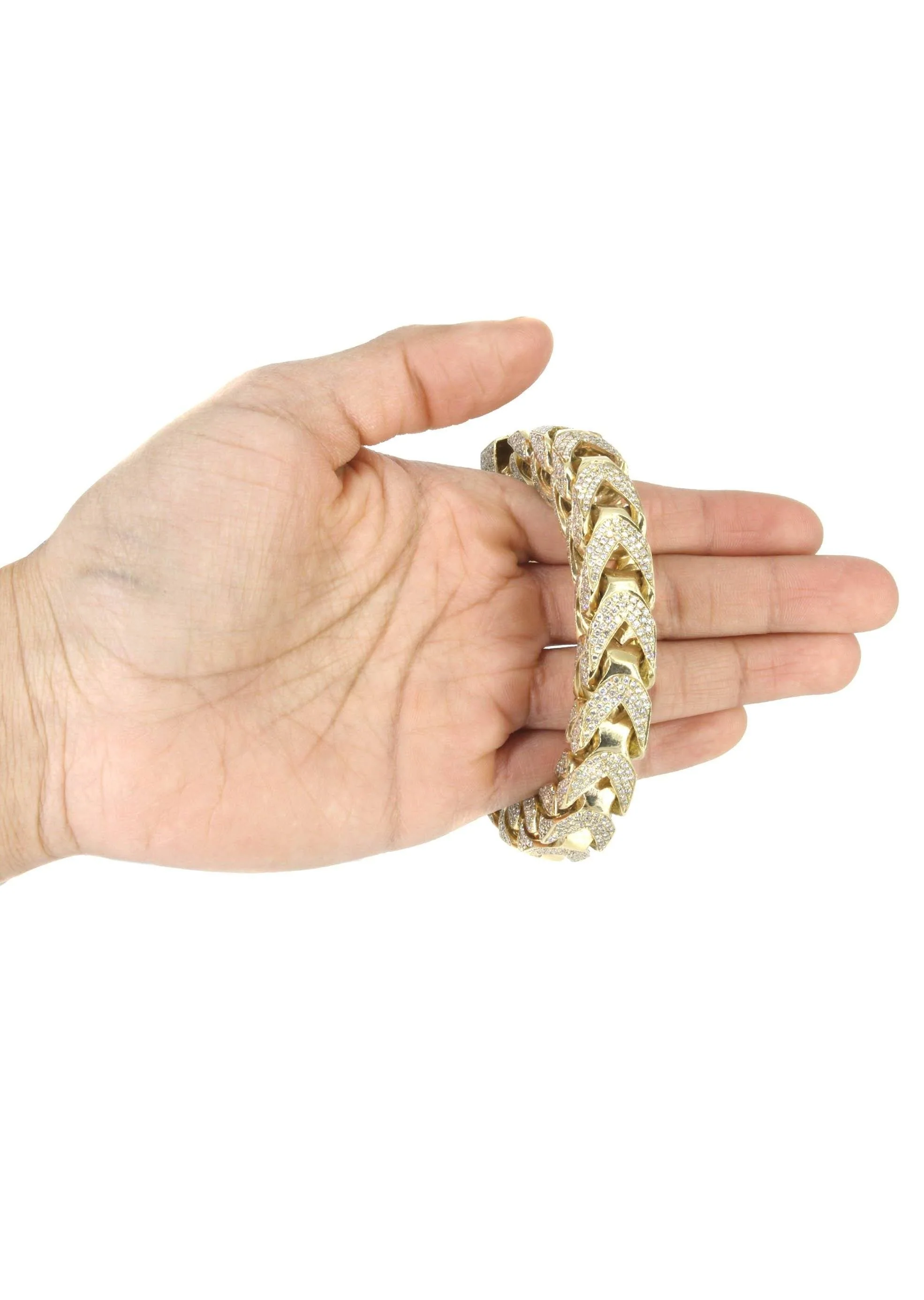 10K Diamond Franco Bracelet | 28.8 Carats | 14 mm Width - Image 4