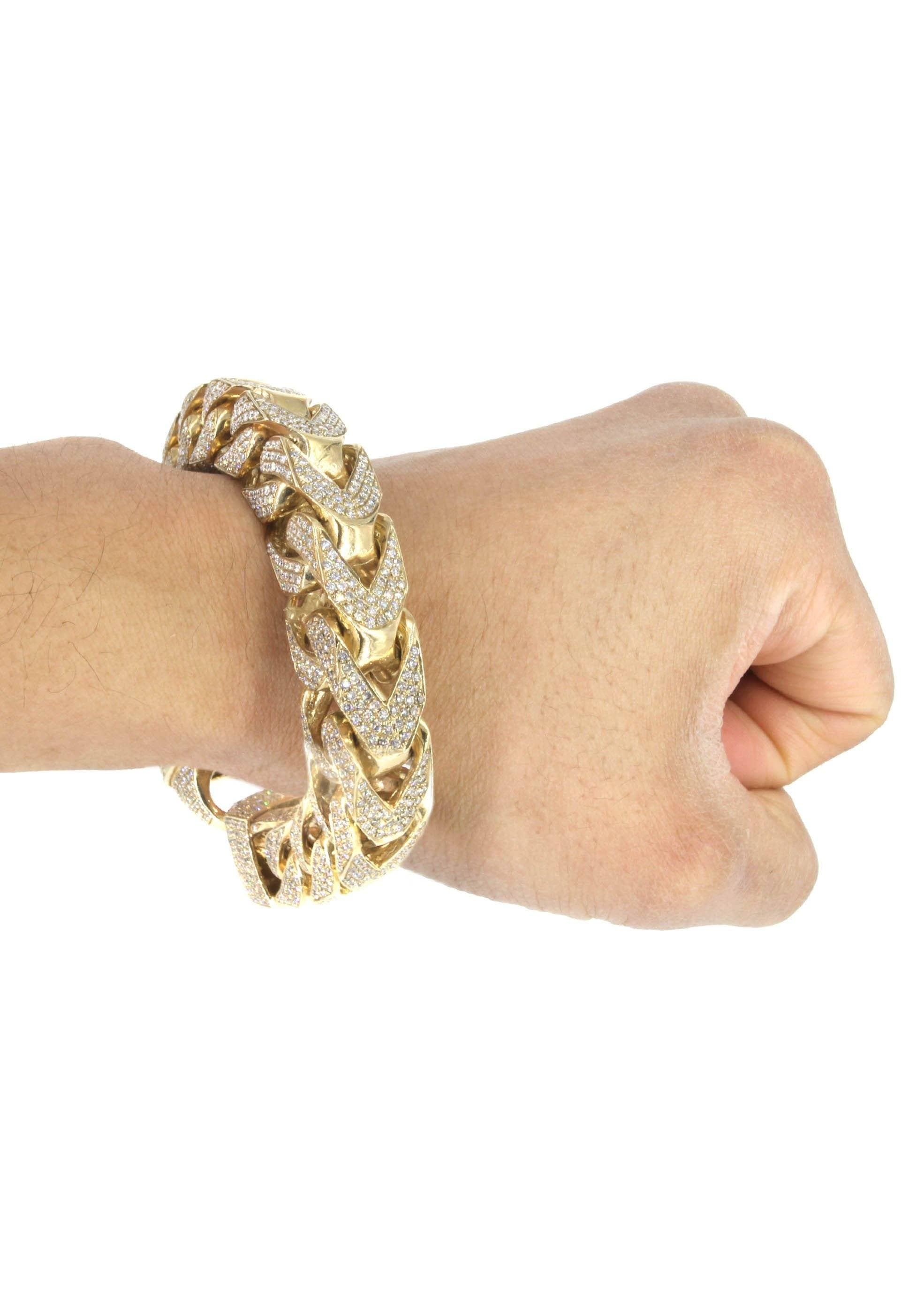 10K Diamond Franco Bracelet | 28.8 Carats | 14 mm Width - Image 5