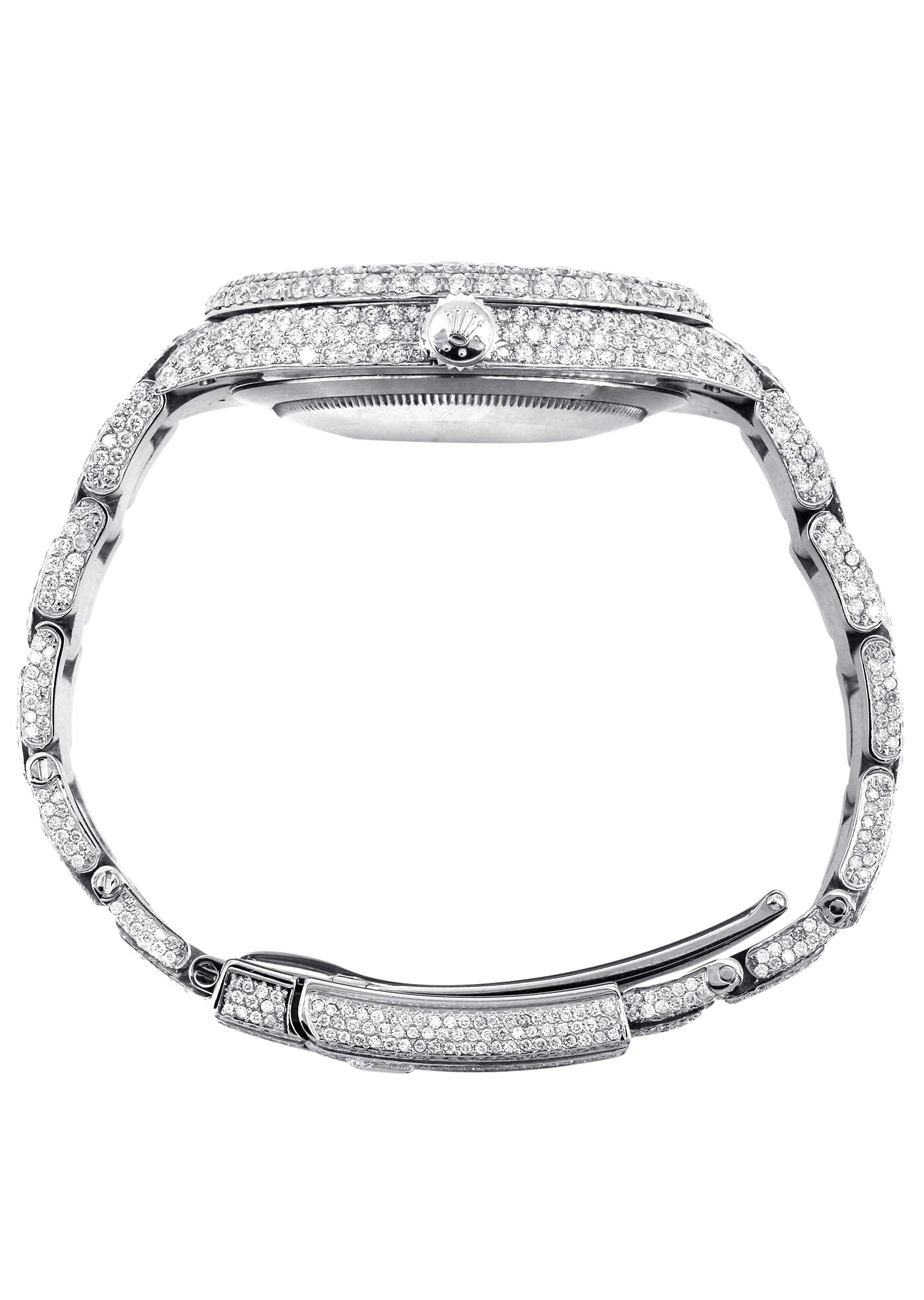 Diamond Iced Out Rolex Datejust 41 | 25 Carats Of Diamonds | Custom Chocolate Jubilee Diamond Dial | Two Row | Oyster Band - Image 5