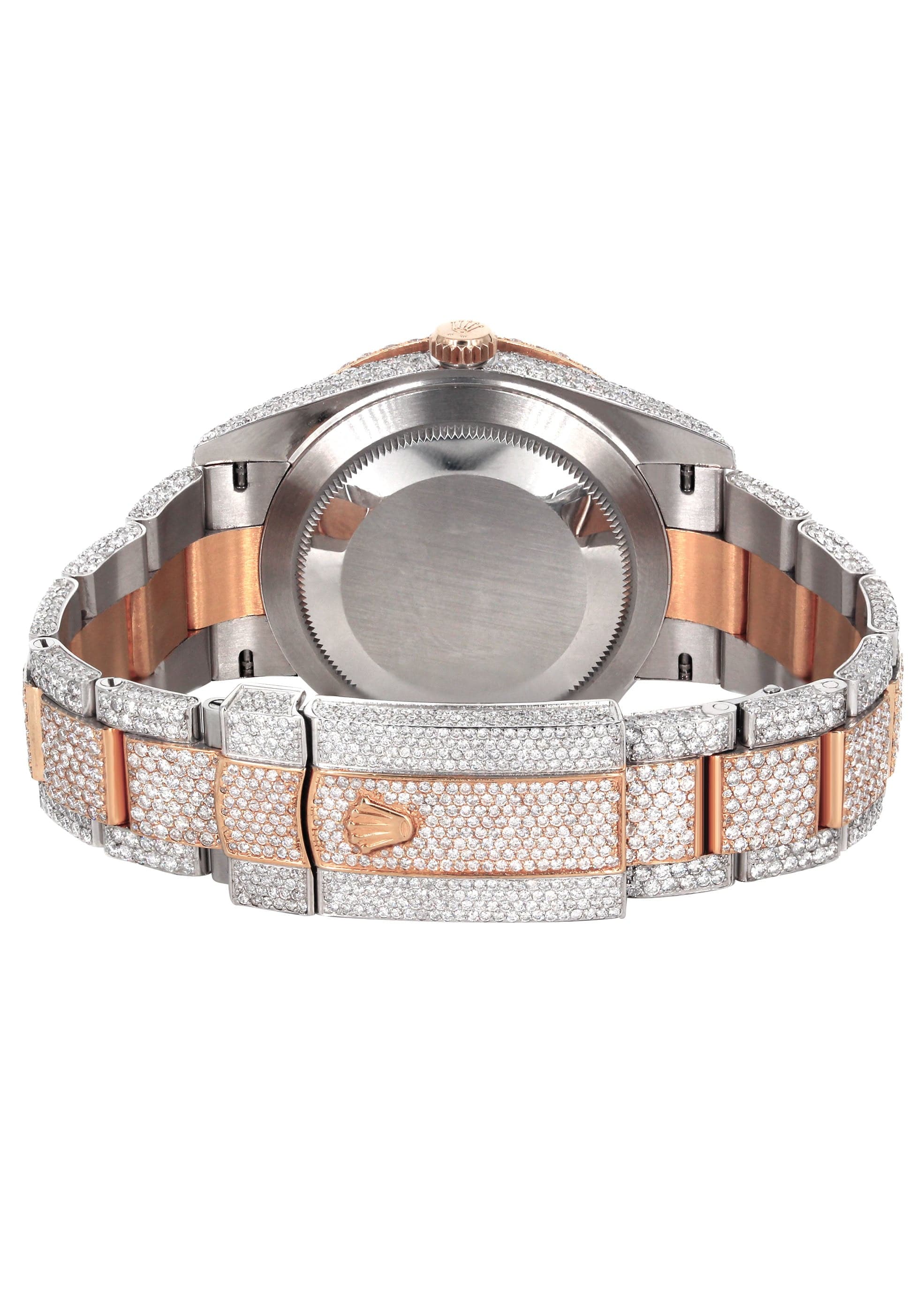 Diamond Rose Gold Iced Out Rolex Datejust 41 | 25 Carats Of Diamonds | Custom Full Diamond Arabic Dial | Oyster Band - Image 3