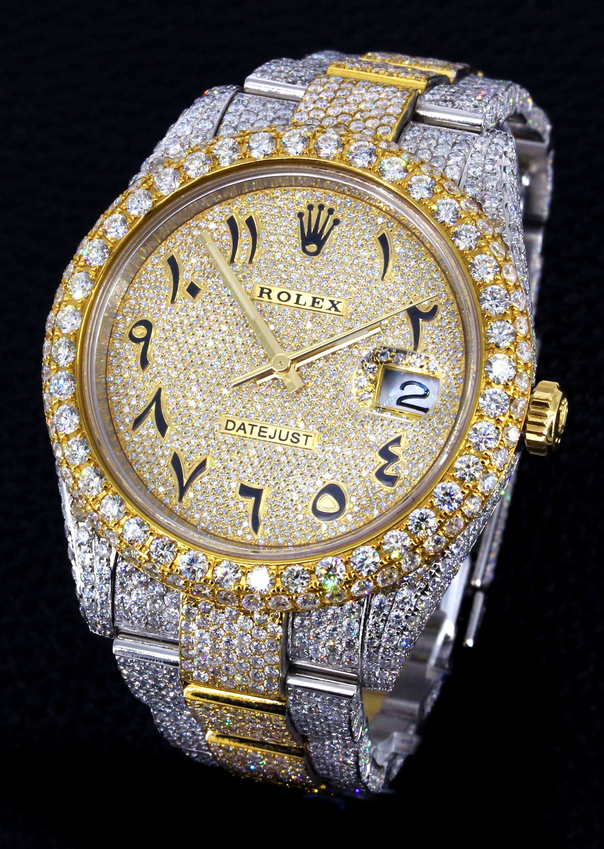 Diamond Iced Out Rolex Datejust 41 | 25 Carats Of Diamonds | Custom Full Diamond Arabic Dial | Oyster Band - Image 7