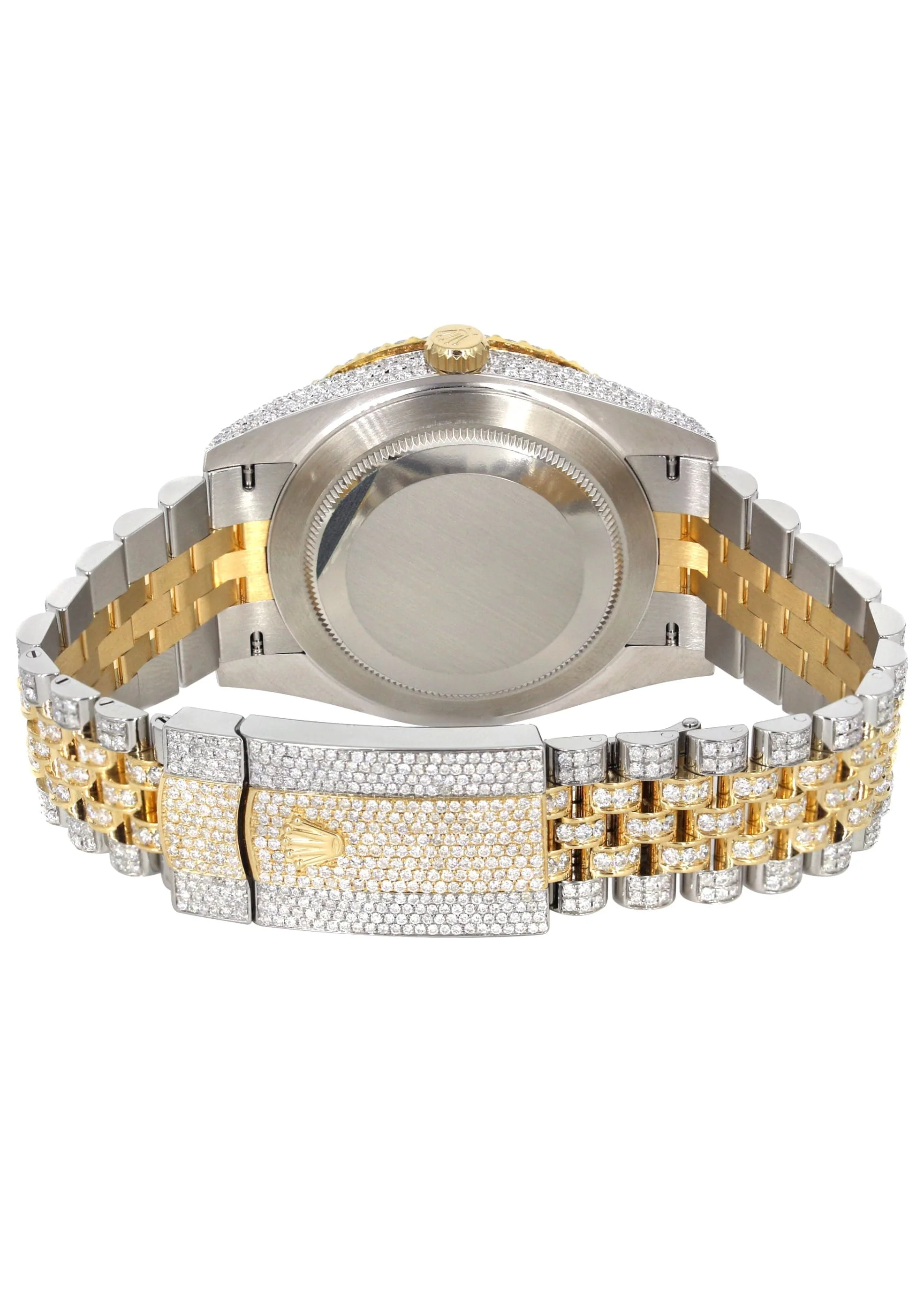 Diamond Iced Out Rolex Datejust 41 | 25 Carats Of Diamonds | Custom Morocco Brown Dial | Two Tone | Jubilee Band - Image 5