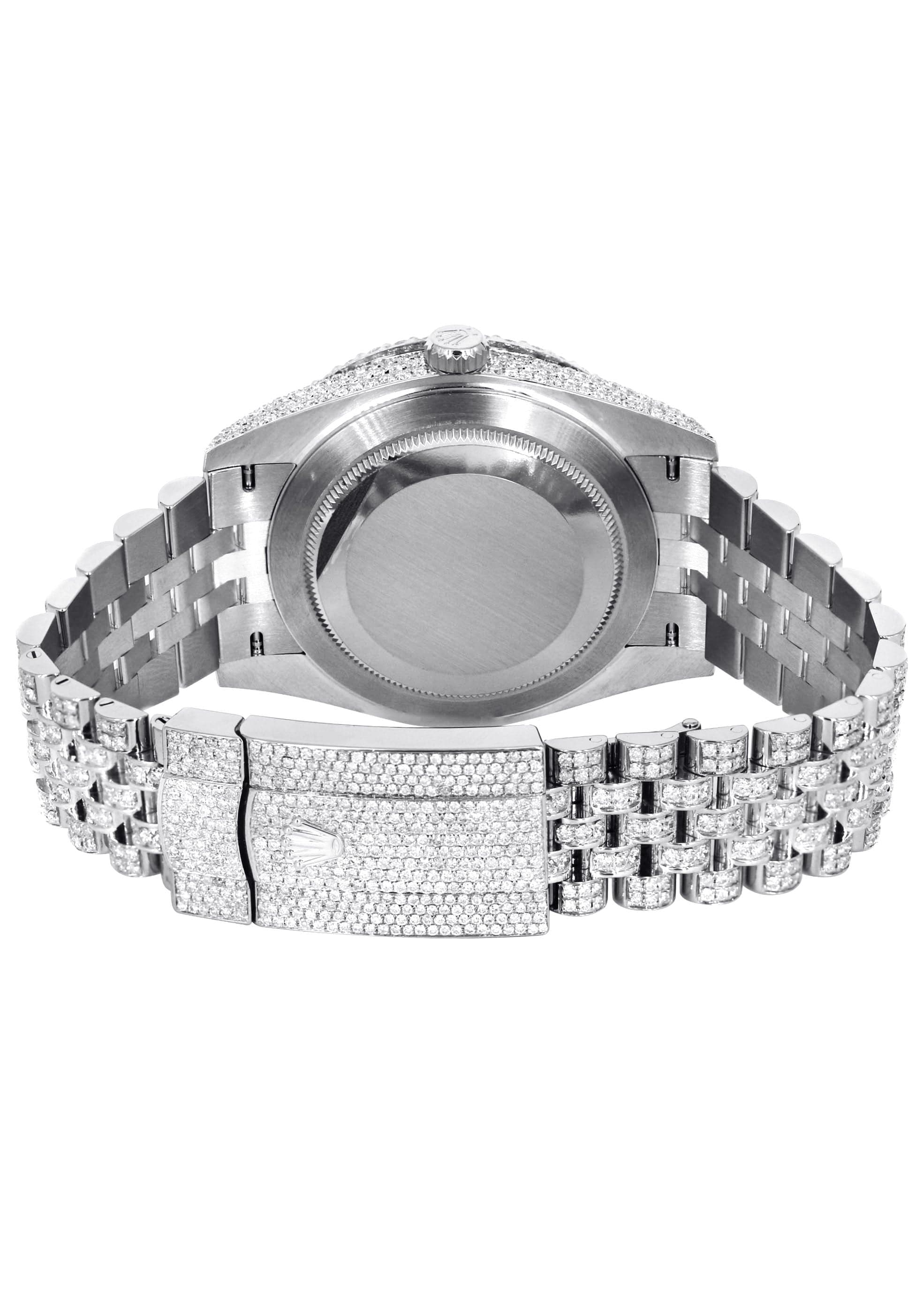 Diamond Iced Out Rolex Datejust 41 | 25 Carats Of Diamonds | Custom Red Arabic Numeral Diamond Dial | Two Row | Jubilee Band - Image 4