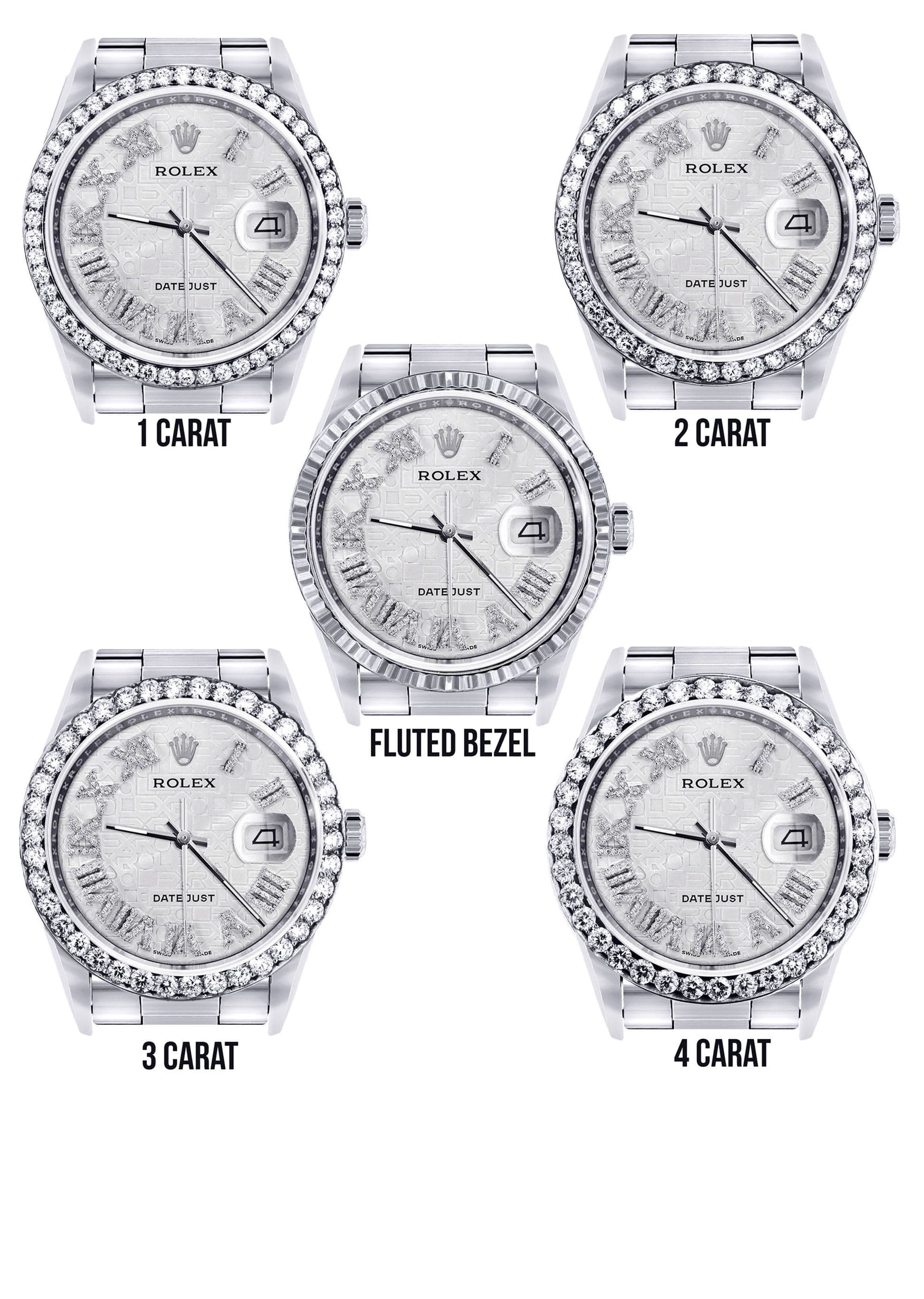 Diamond Mens Rolex Datejust Watch 16200 | 36 MM | Diamond Rolex Textured Dial | Oyster Band - Image 3