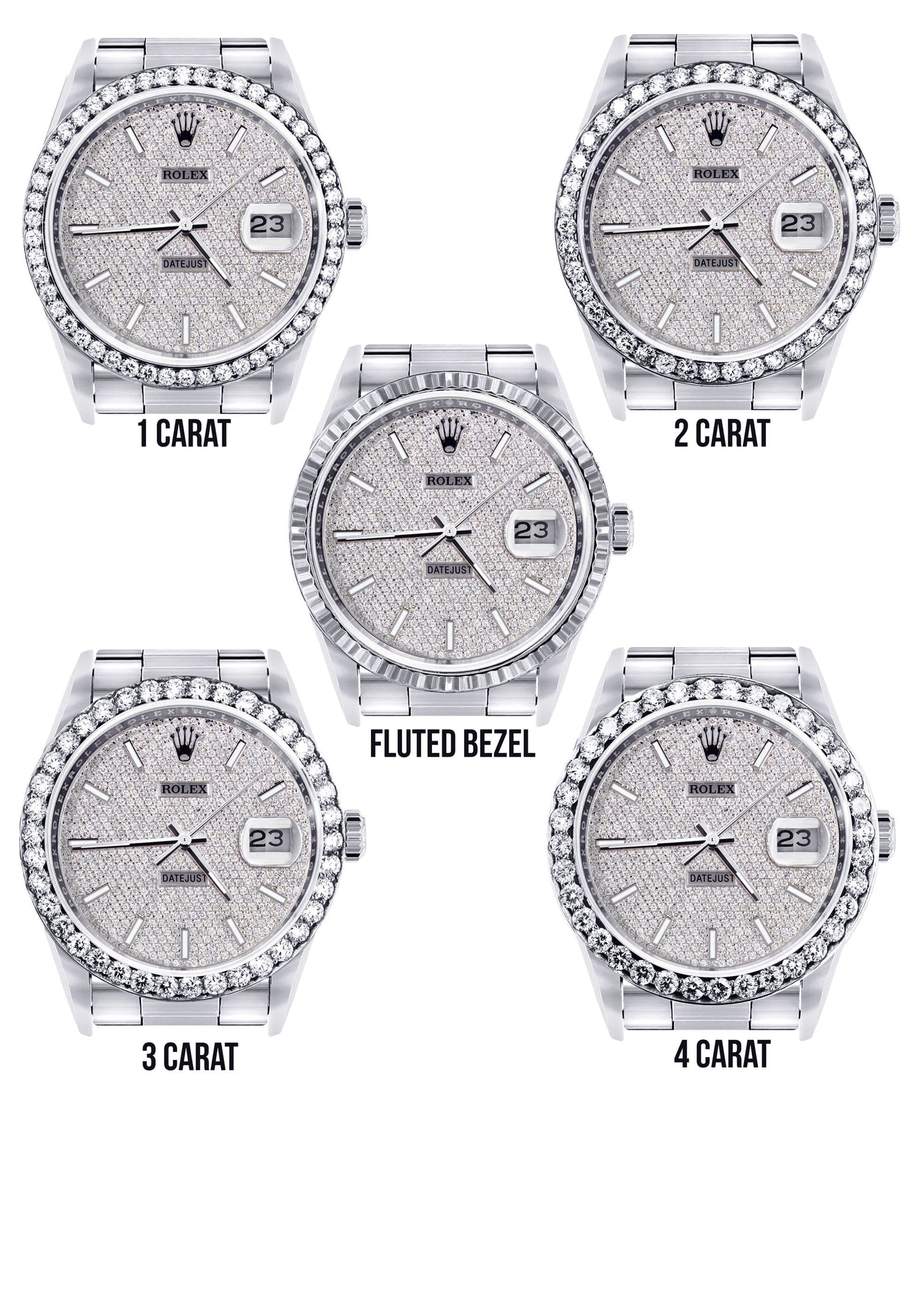Diamond Mens Rolex Datejust Watch 16200 | 36MM | Full Diamond Dial | Oyster Band - Image 4