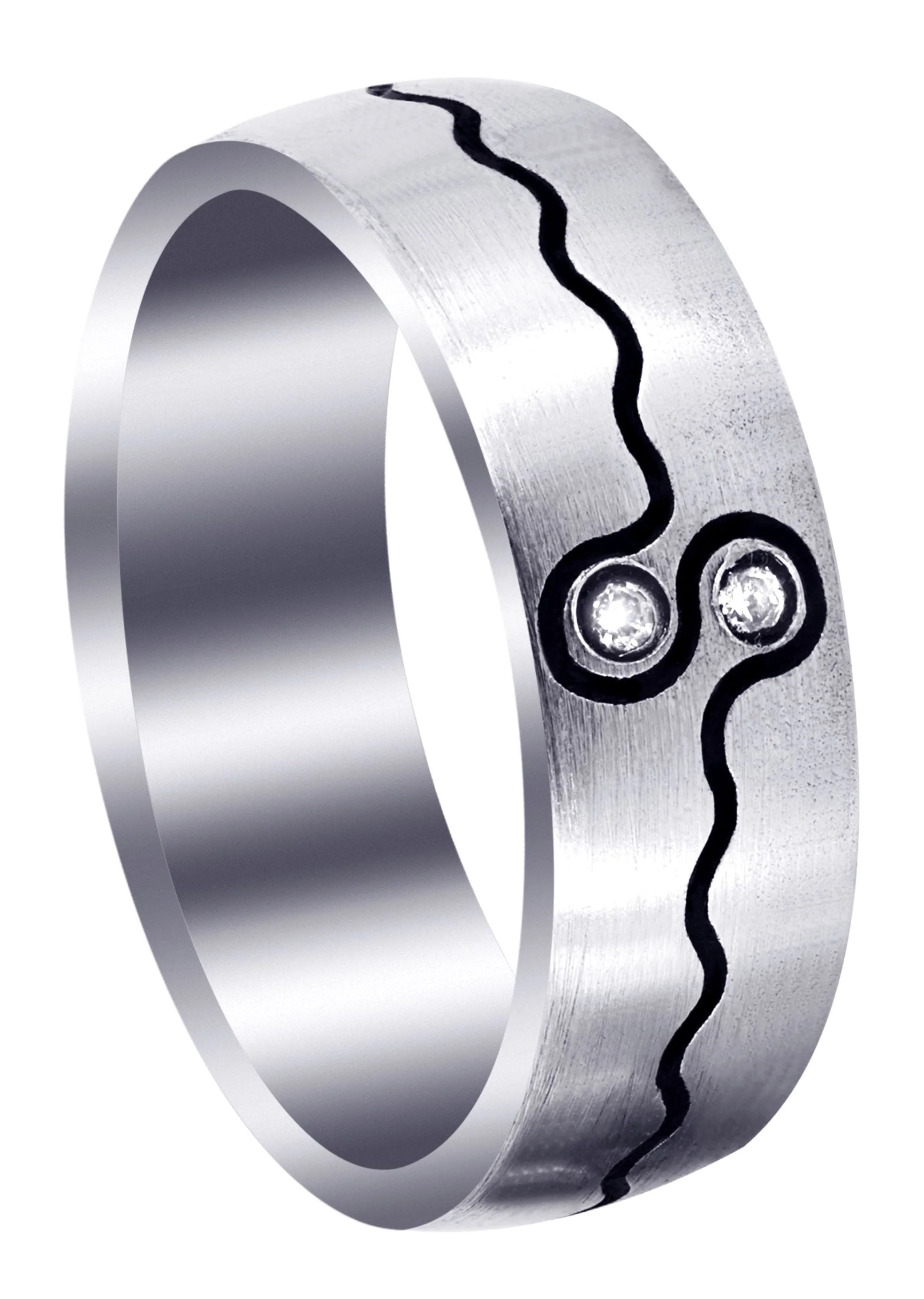 Diamond Mens Wedding Band | 0.04 Carats | Satin Finish (Esteban)