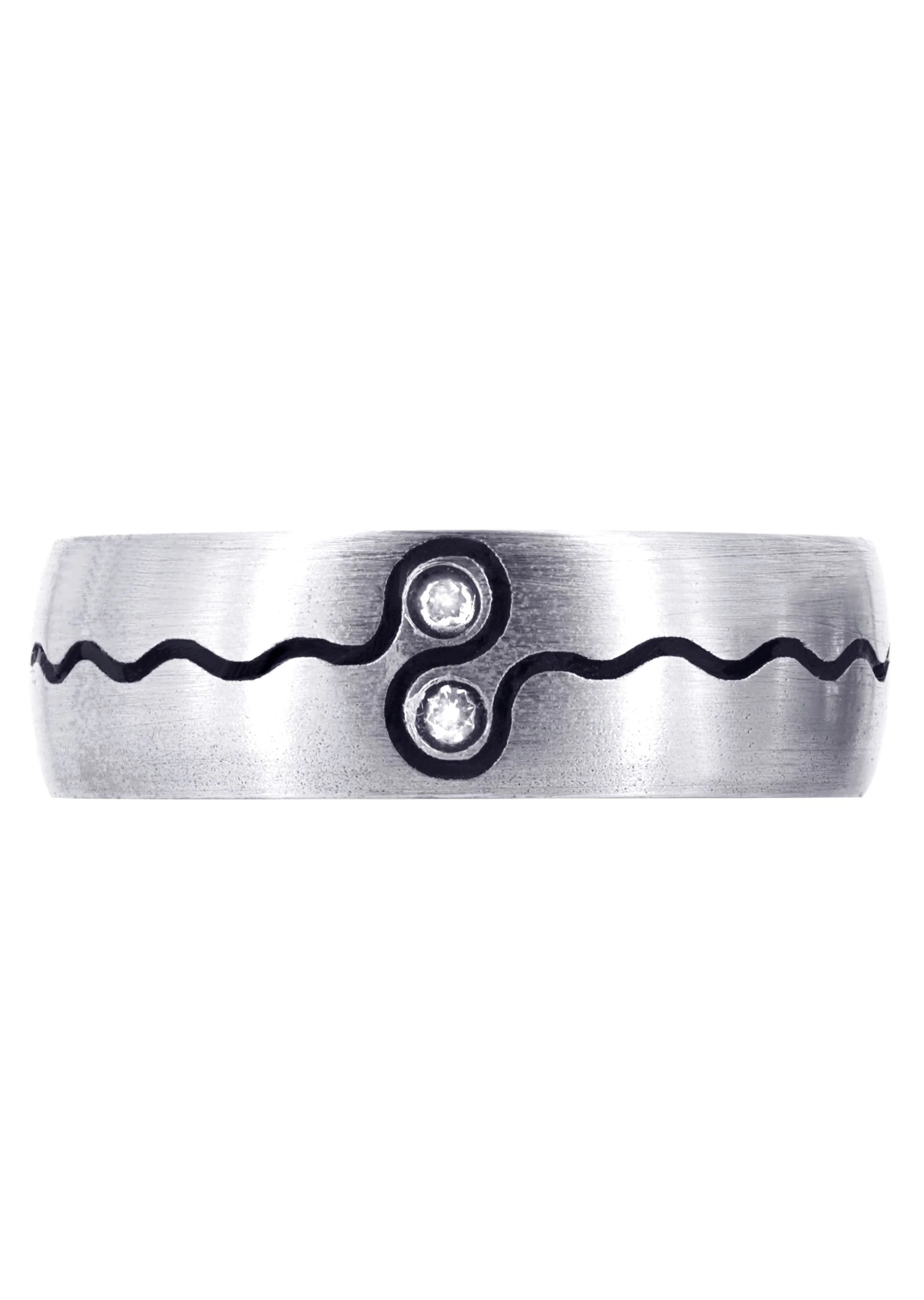Diamond Mens Wedding Band | 0.04 Carats | Satin Finish (Esteban) - Image 2