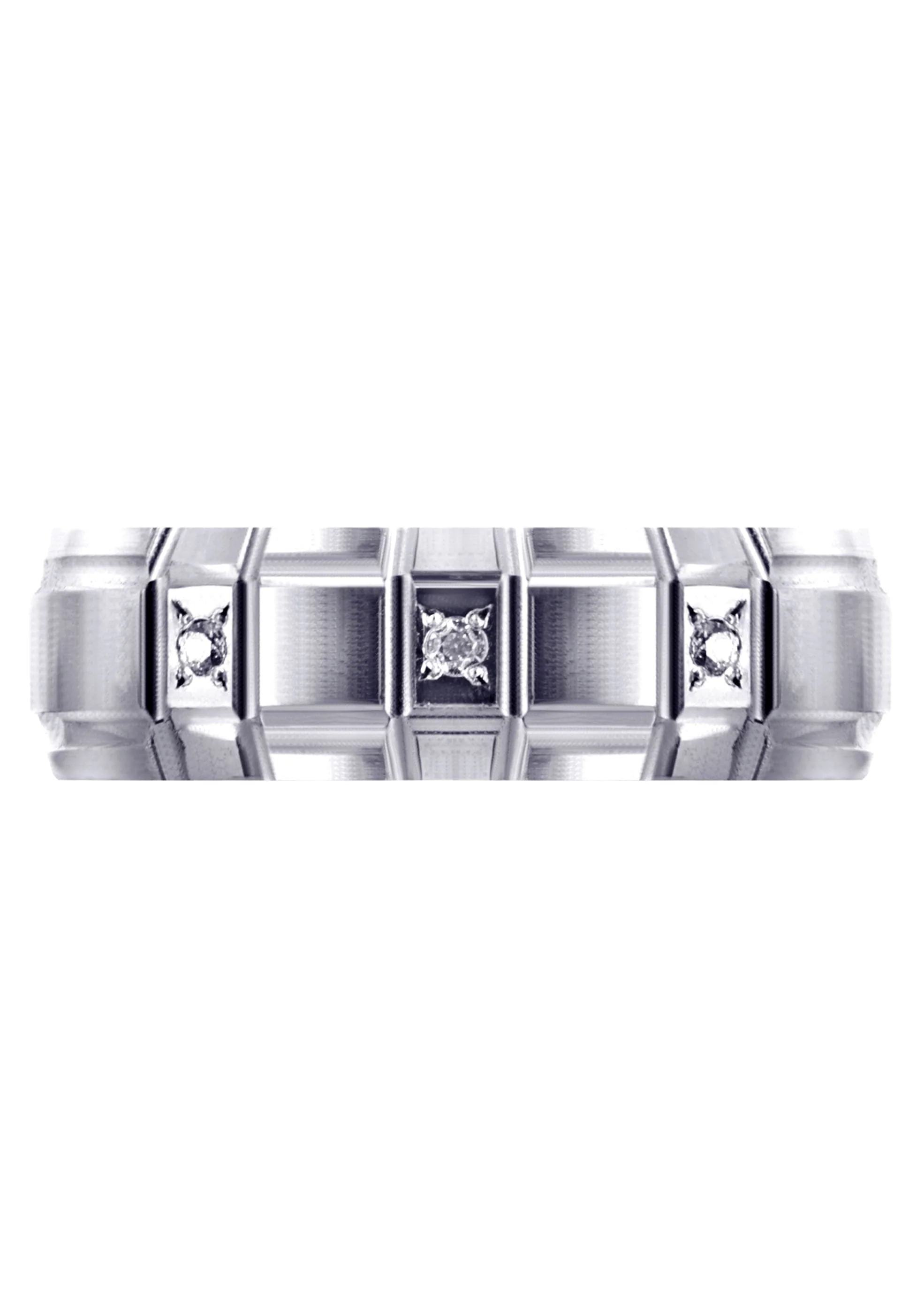 Diamond Unique Mens Wedding Band | 0.5 Carats | Satin / High Polish Finish (Kamden) - Image 2