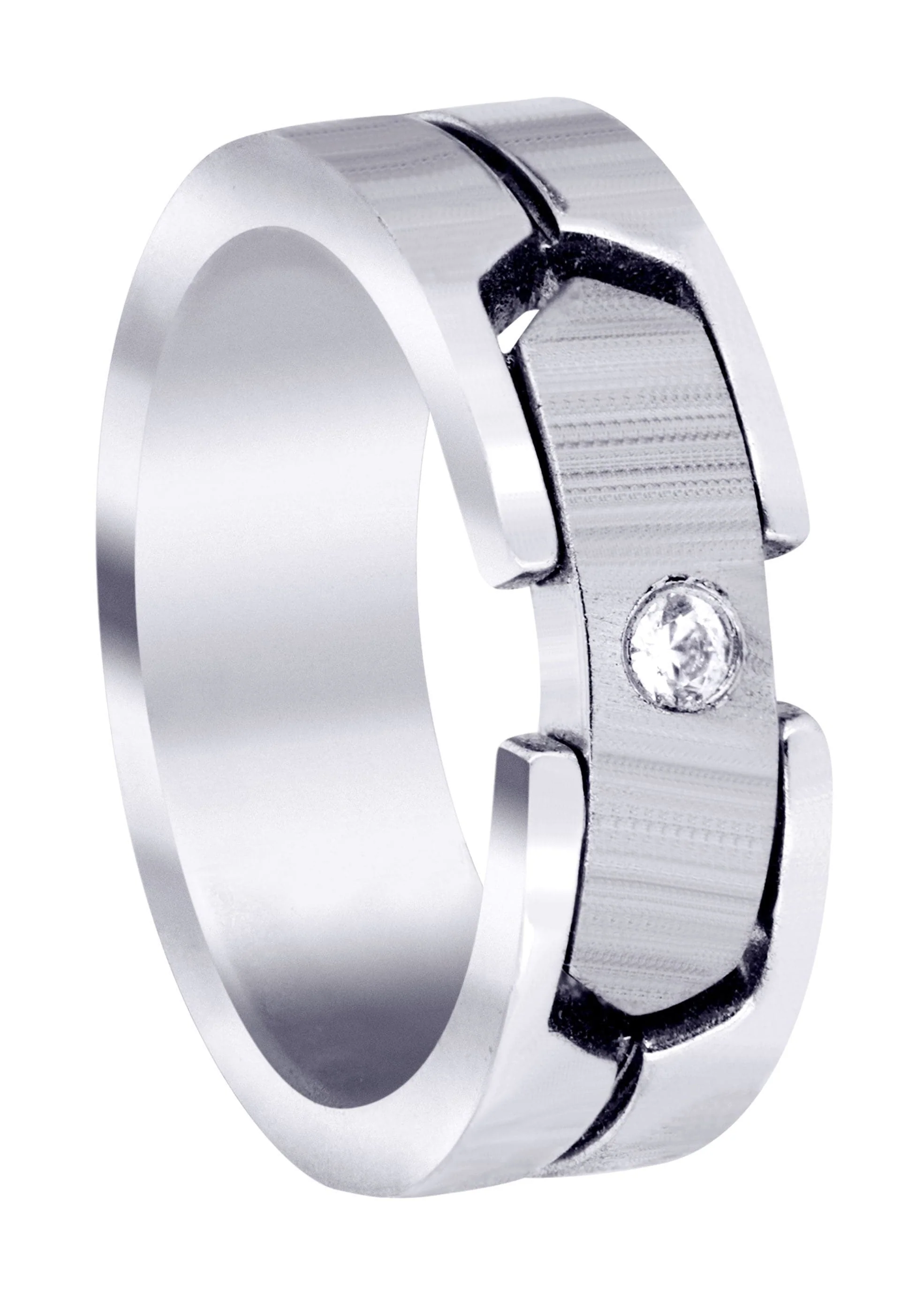 Diamond Mens Wedding Band | 0.07 Carats | Satin Finish (Porter)
