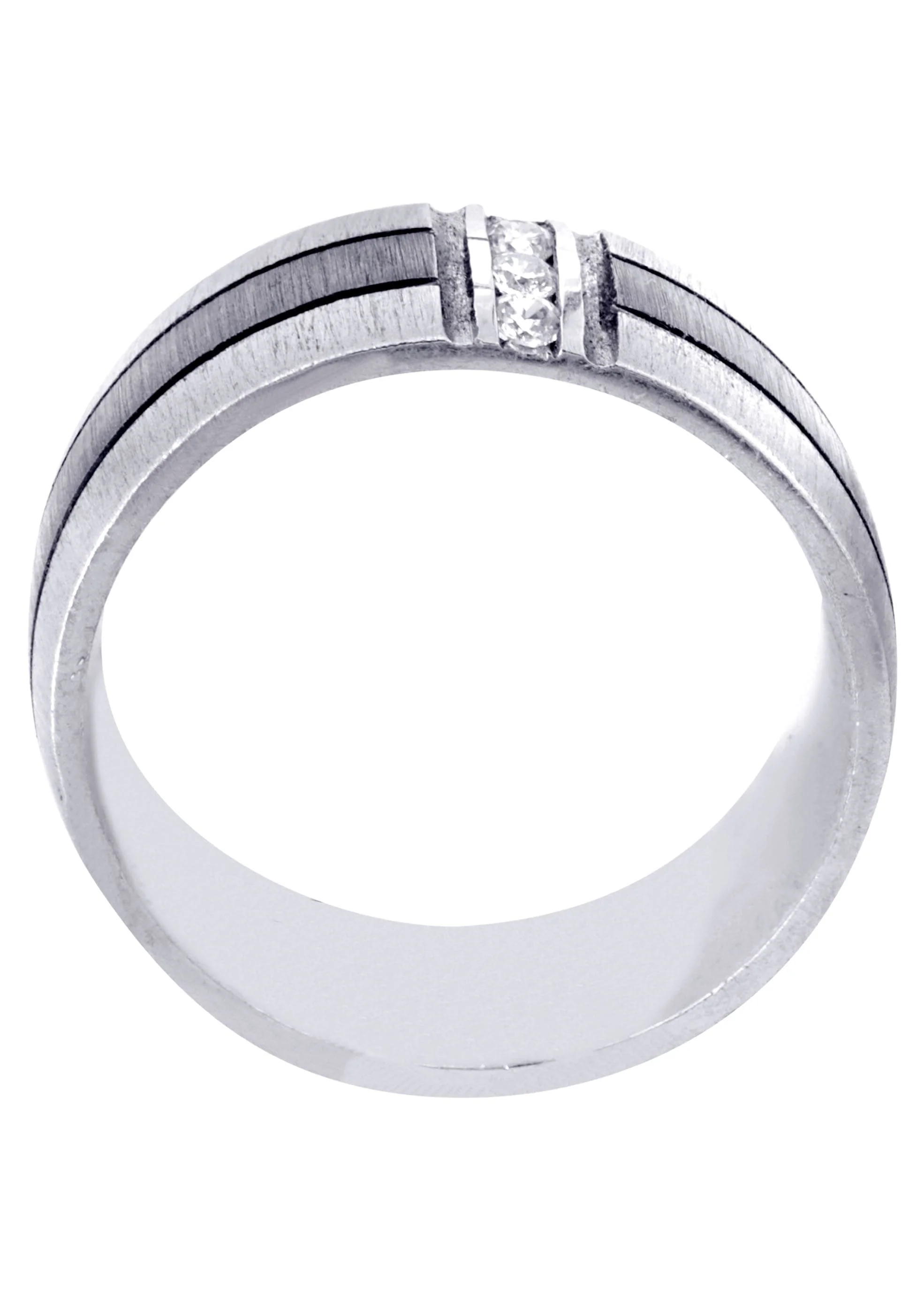 Diamond Mens Engagement Ring | 0.09 Carats | Cross Satin Finish (Braden) - Image 3
