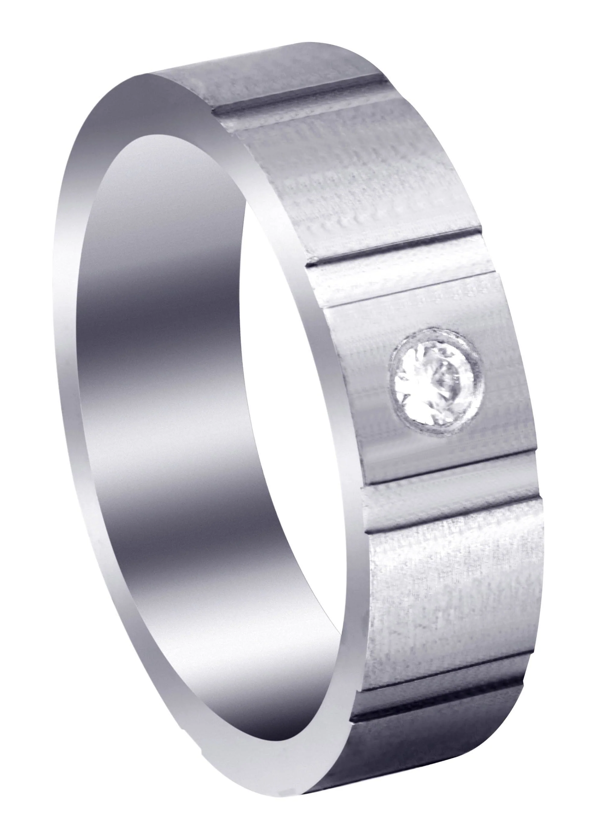 Diamond Mens Wedding Band | 0.1 Carats | Satin Finish (Marco)