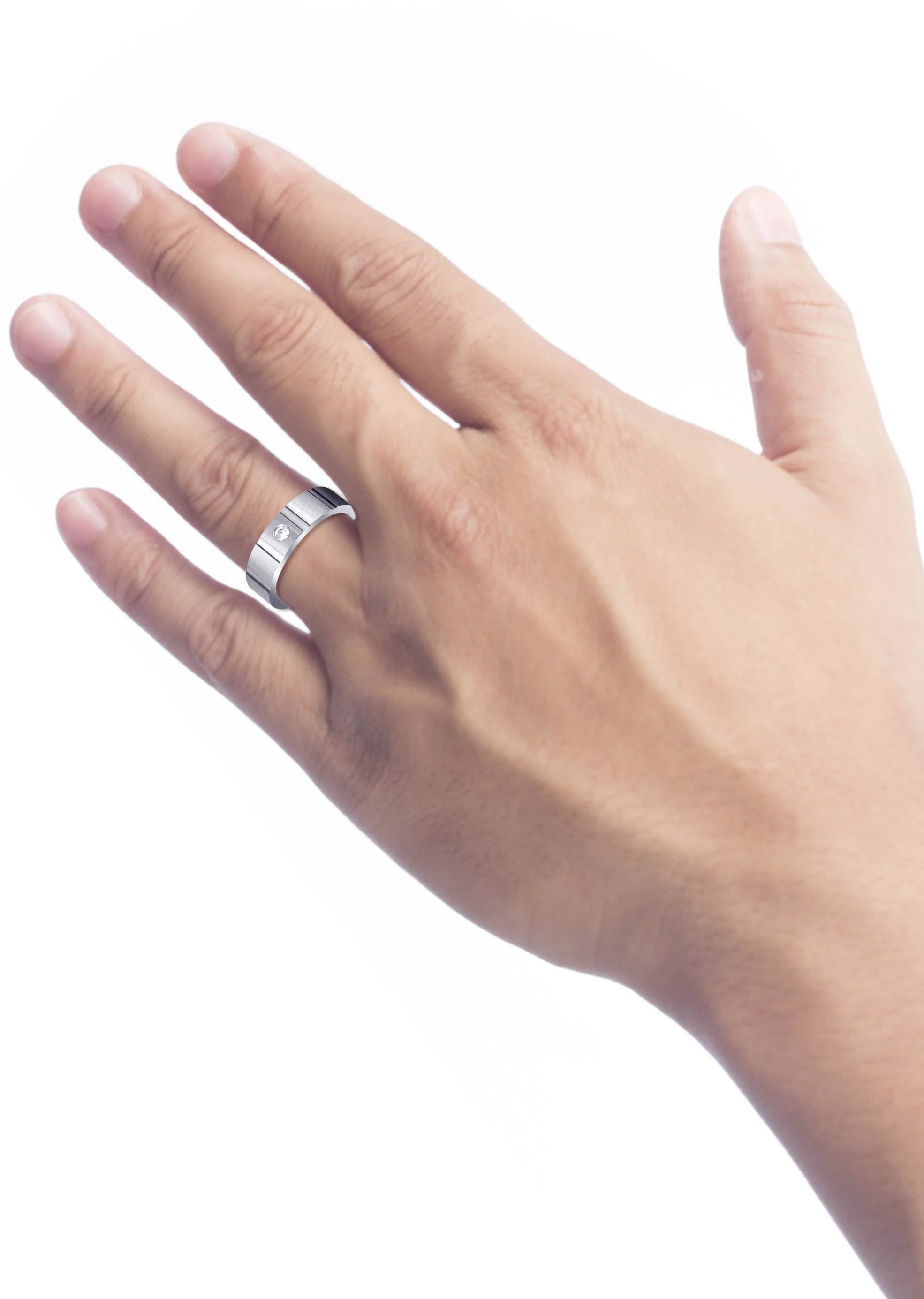 Diamond Mens Wedding Band | 0.1 Carats | Satin Finish (Marco) - Image 4