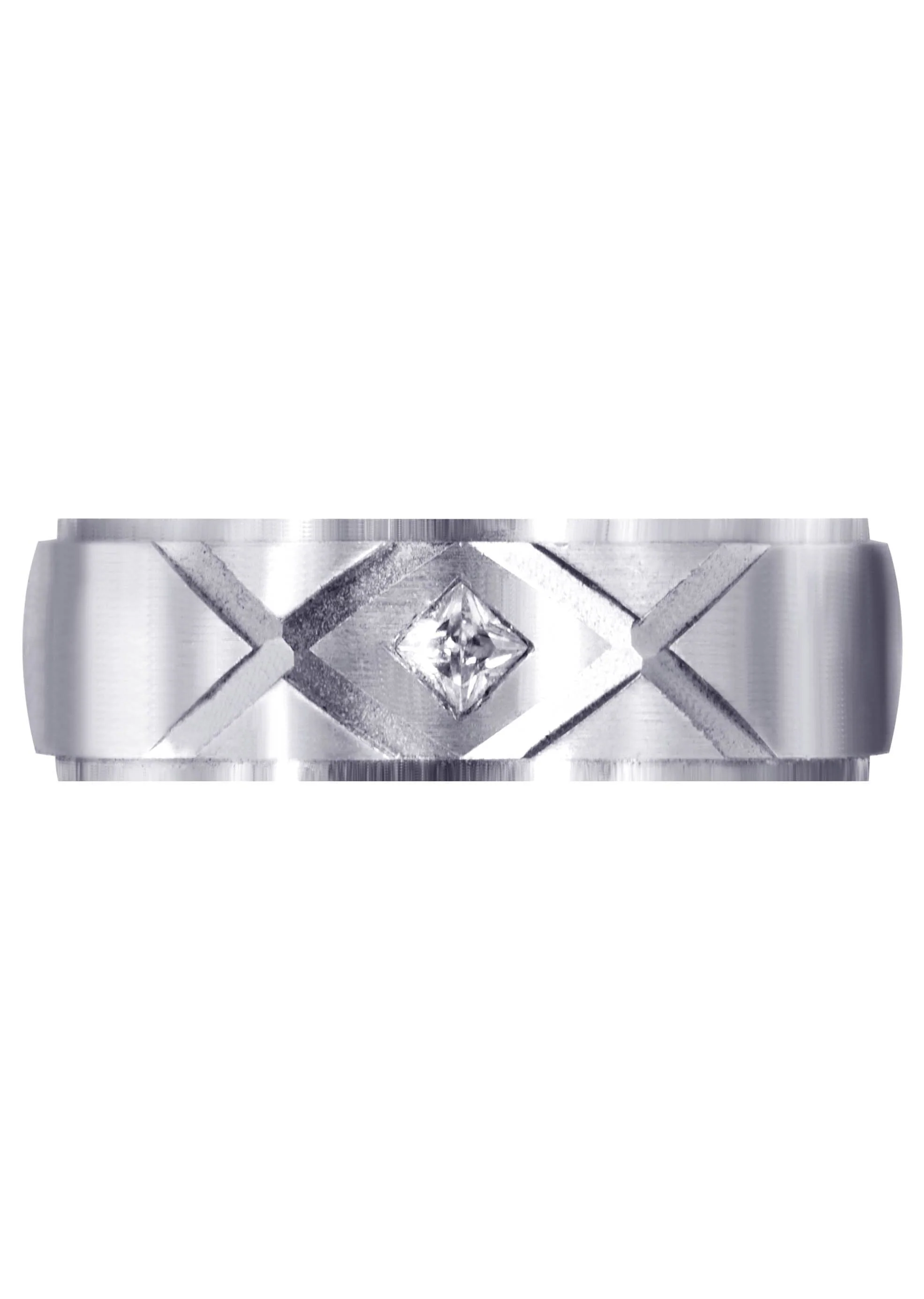 Diamond Mens Wedding Band | 0.10 Carats | Satin Finish (Frank) - Image 2