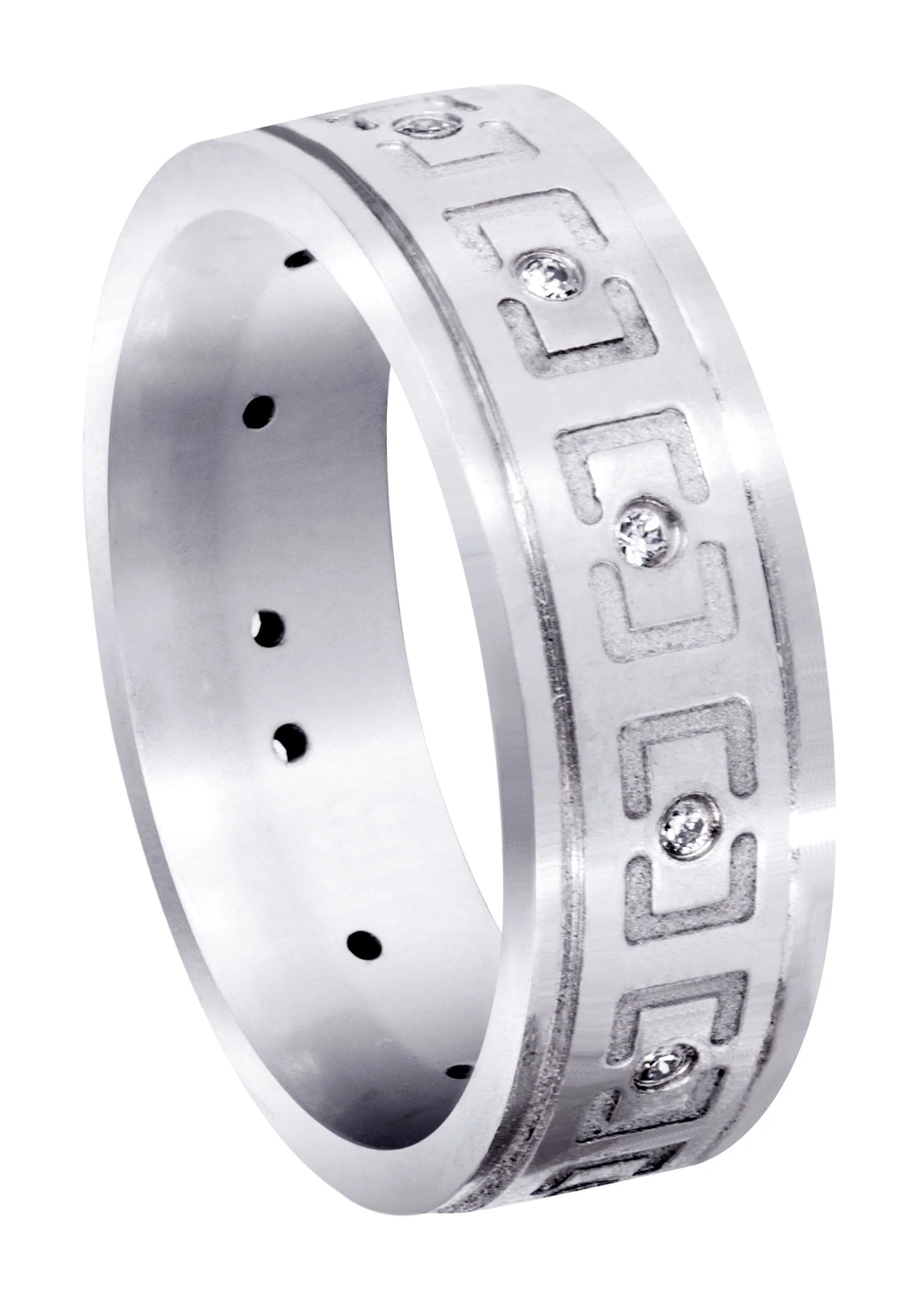 Diamond Mens Wedding Band | 0.12 Carats | High Polish Finish (Edwin)