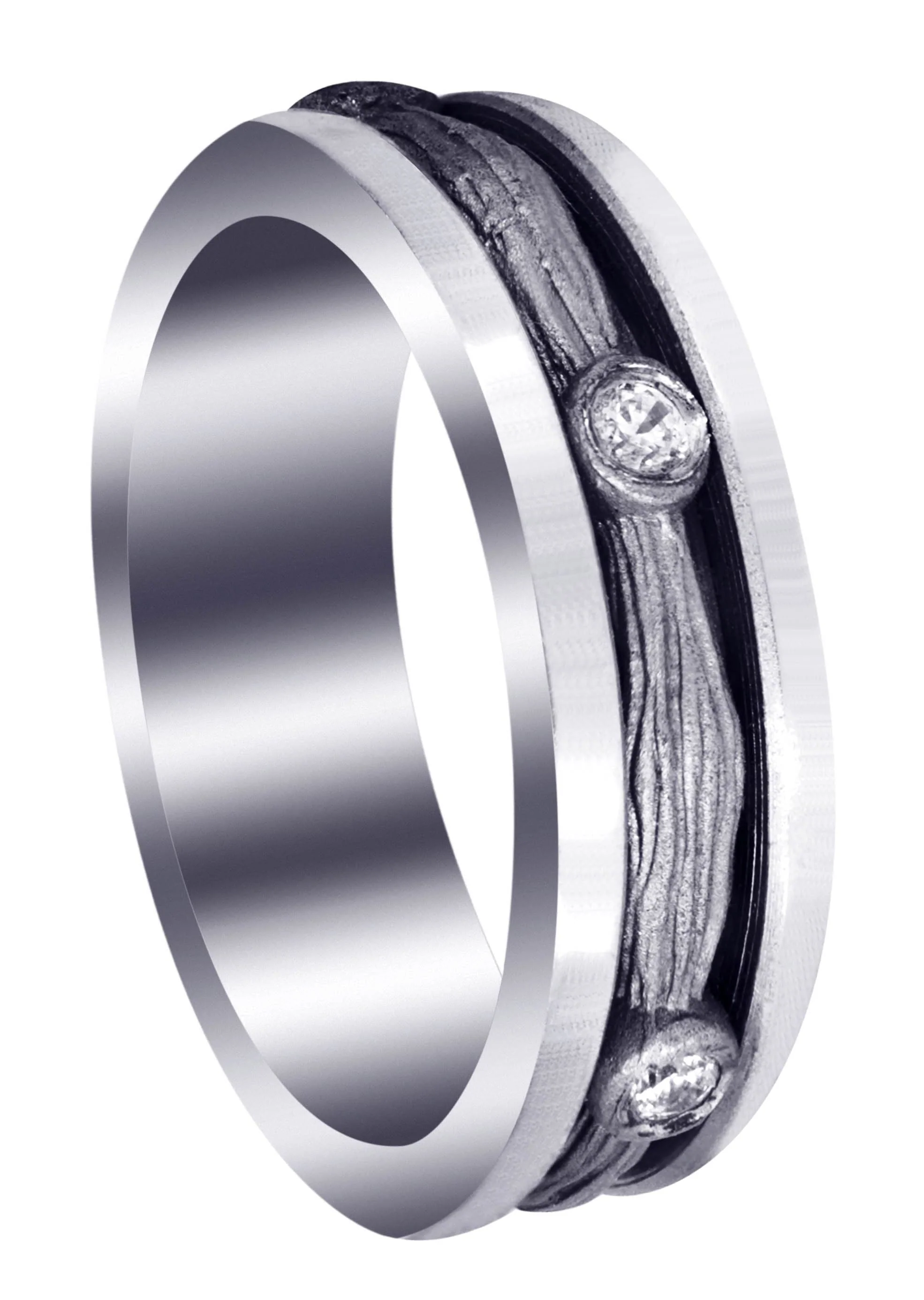 Diamond Mens Wedding Band | 0.15 Carats | Sand Blast Finish (Leonel)