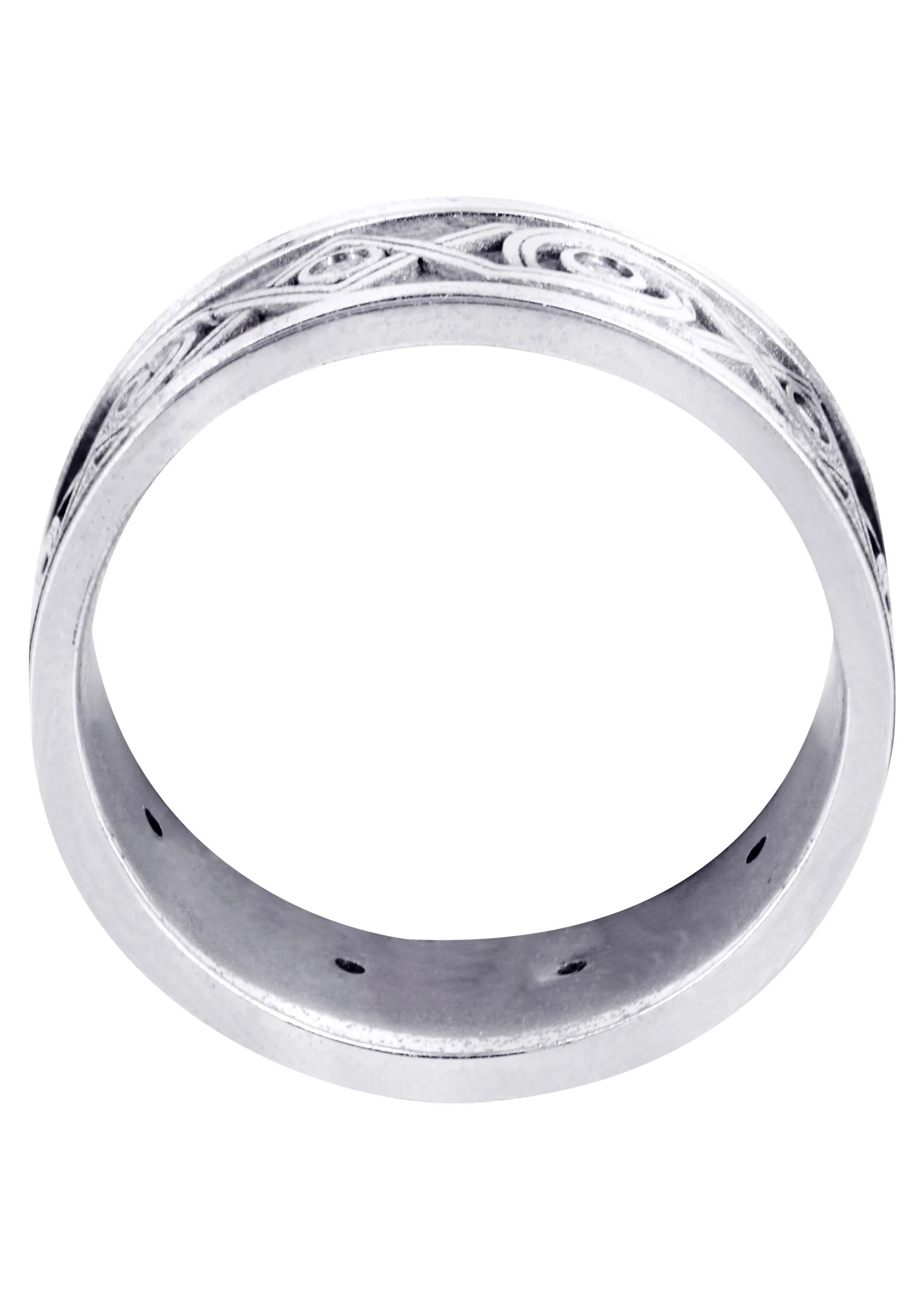 Unique Mens Wedding Band | 0.15 Carats | Sand Blast / High Polish Finish (Finley) - Image 3